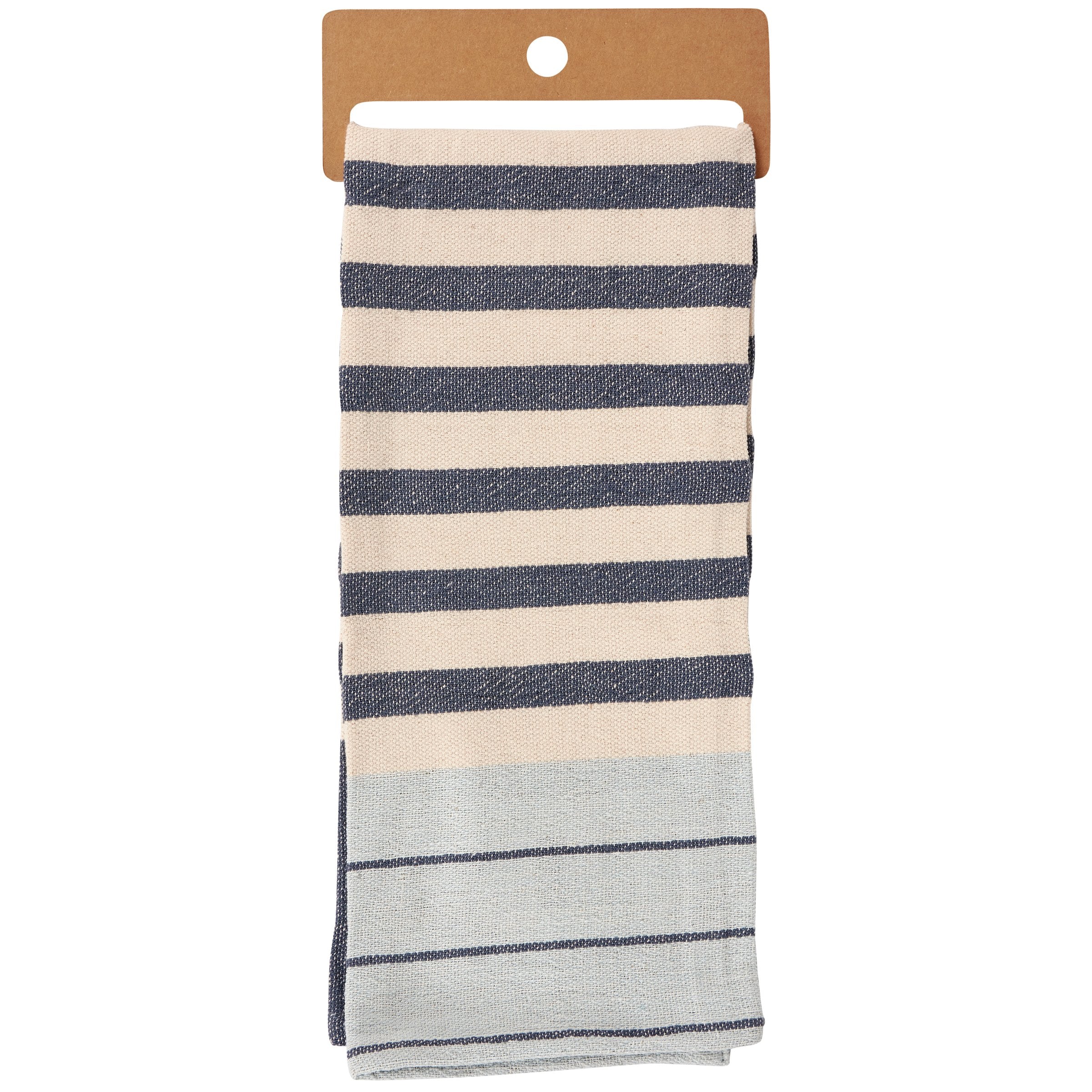 Nautical Inspired Blue Cream Striped Absorbent Cotton Kitchen Towel