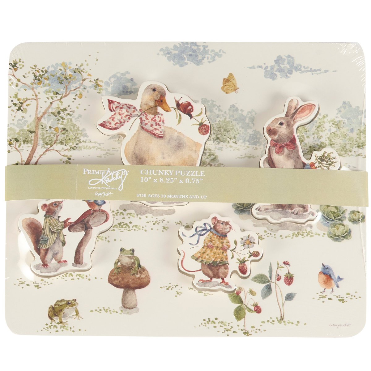 Charming Wooden Garden Friends Chunky Puzzle for Toddlers - Educational Animal Play