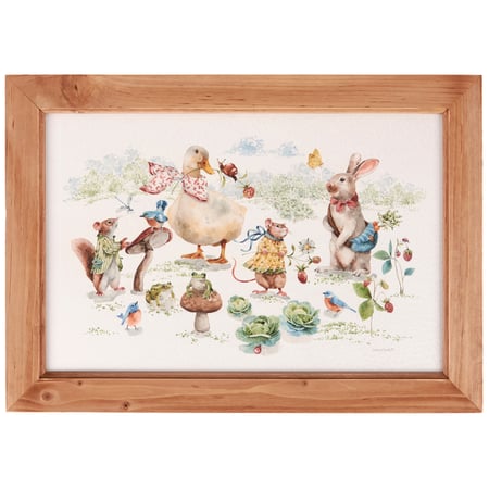 Charming Garden Friends Kids Cotton Throw Blanket - Quilted Storybook Animal Art