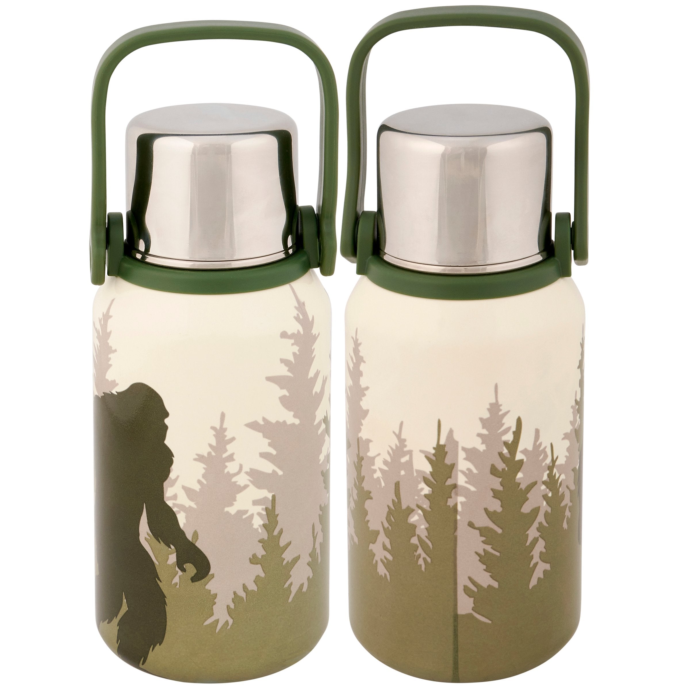 Bigfoot Stainless Steel Insulated Thermos - Forest Design, Keeps Drinks Hot & Cold