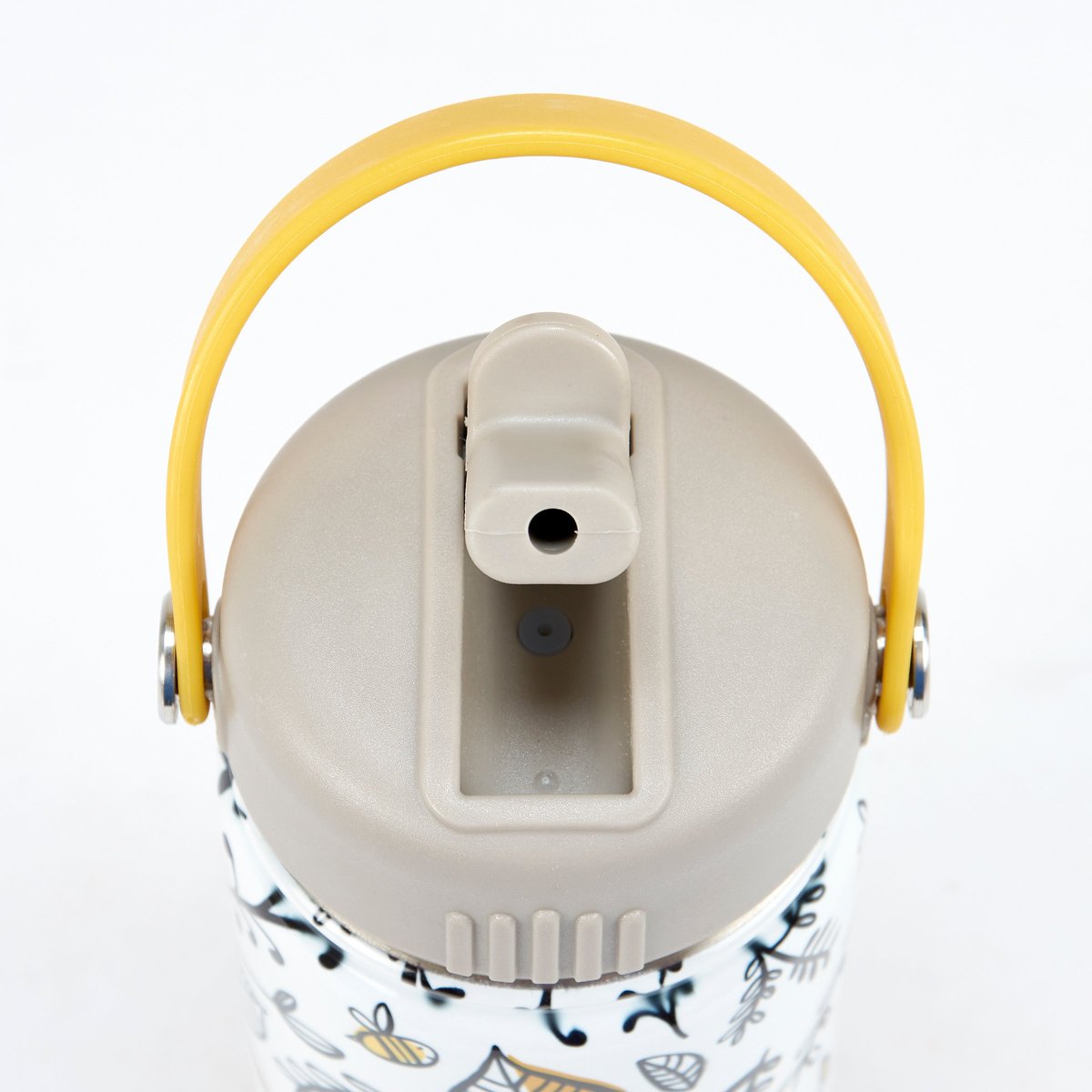 Charming Bee Floral Kids Insulated Stainless Steel Water Bottle with Straw & Strap