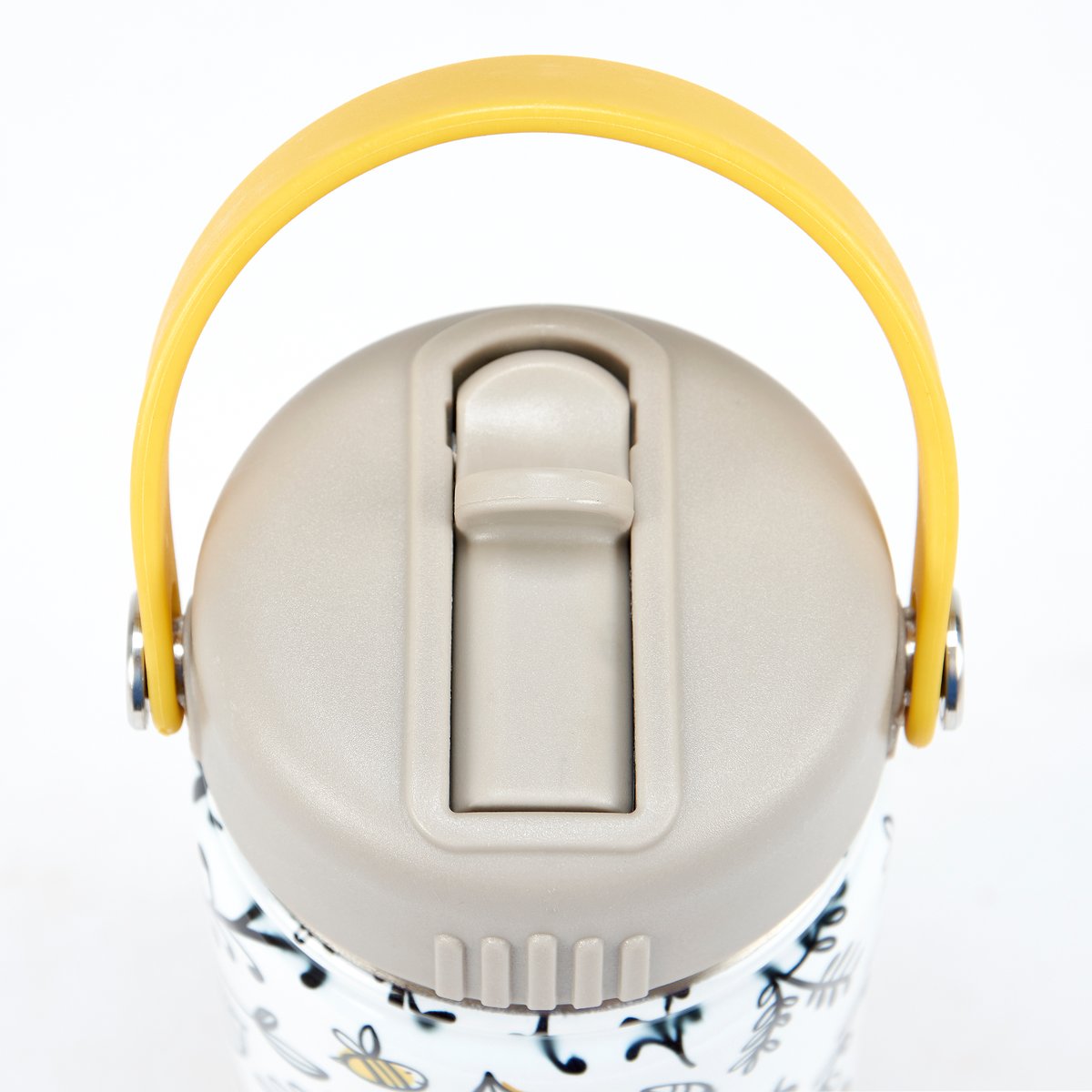 Charming Bee Floral Kids Insulated Stainless Steel Water Bottle with Straw & Strap