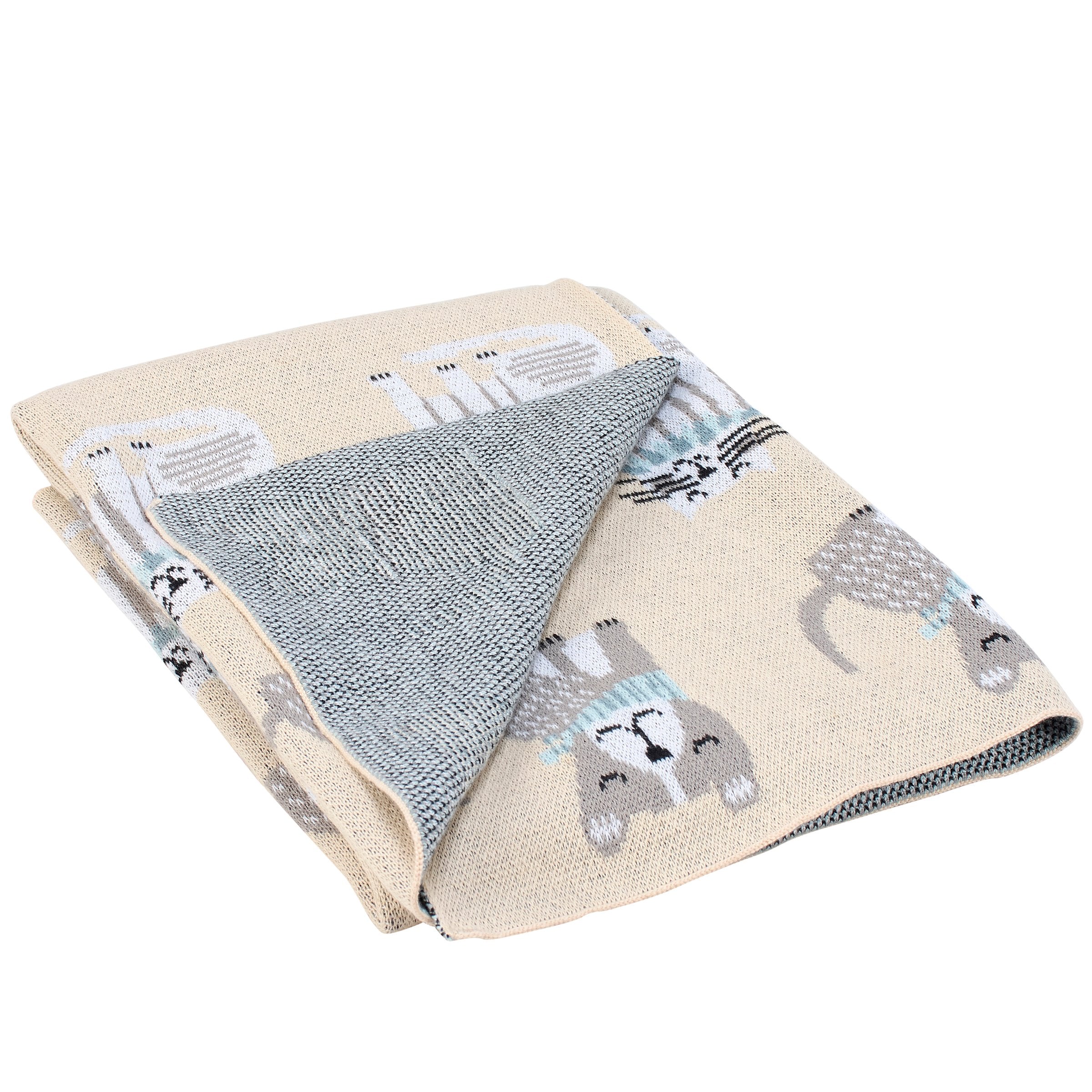 Cozy Cotton Pet-Themed Throw Blanket for Kids, Dogs, Cats, Machine Washable