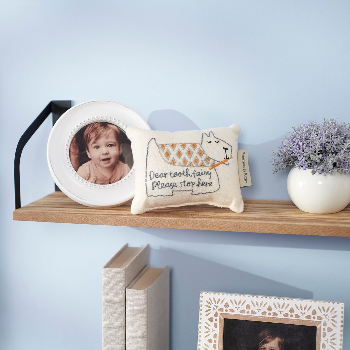 Charming Puppy Dog Tooth Fairy Pillow with Embroidered Pocket