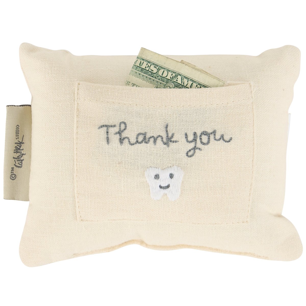 Charming Puppy Dog Tooth Fairy Pillow with Embroidered Pocket