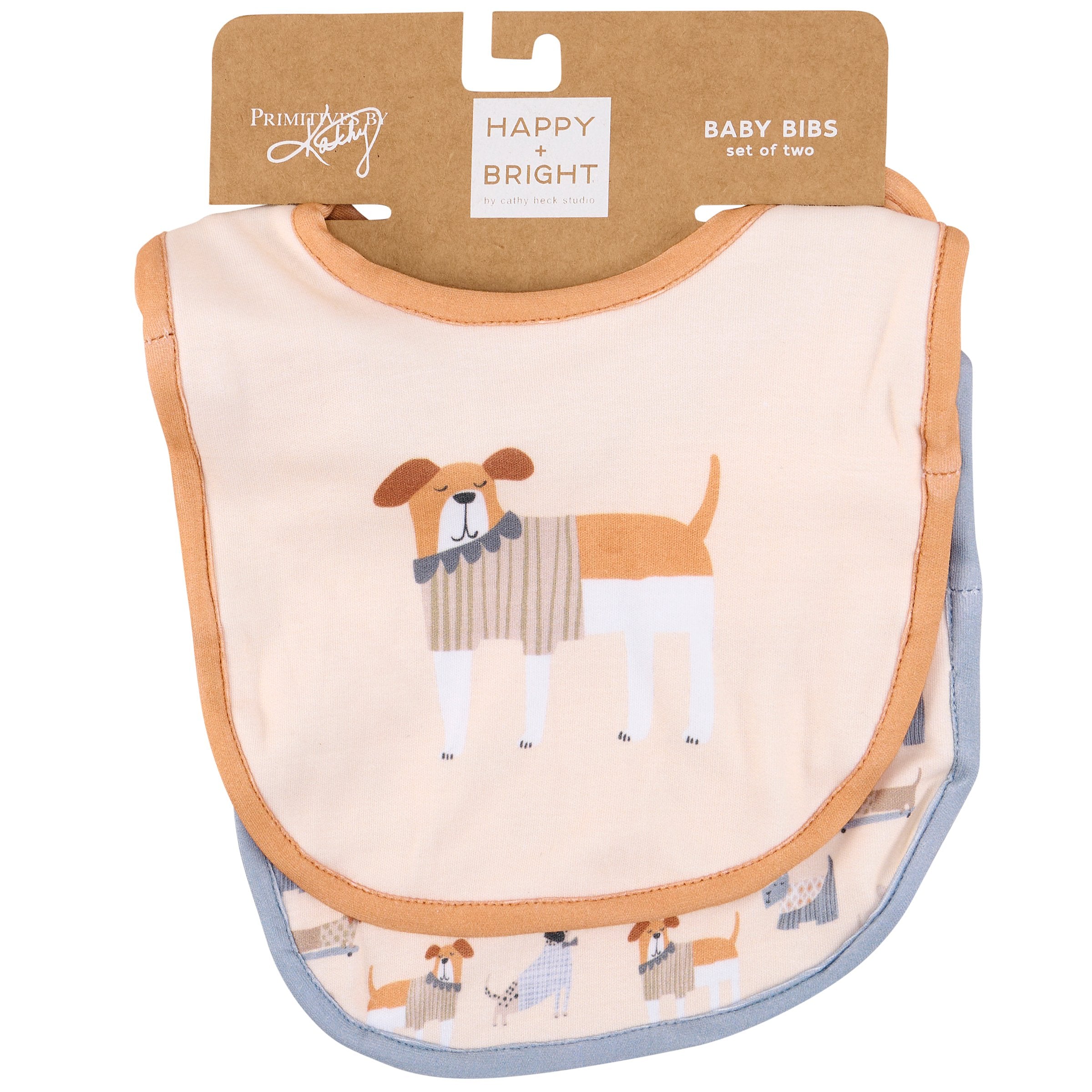 Adorable Dog-Themed Baby Bib Set - Soft Cotton, Metal Snap Closure