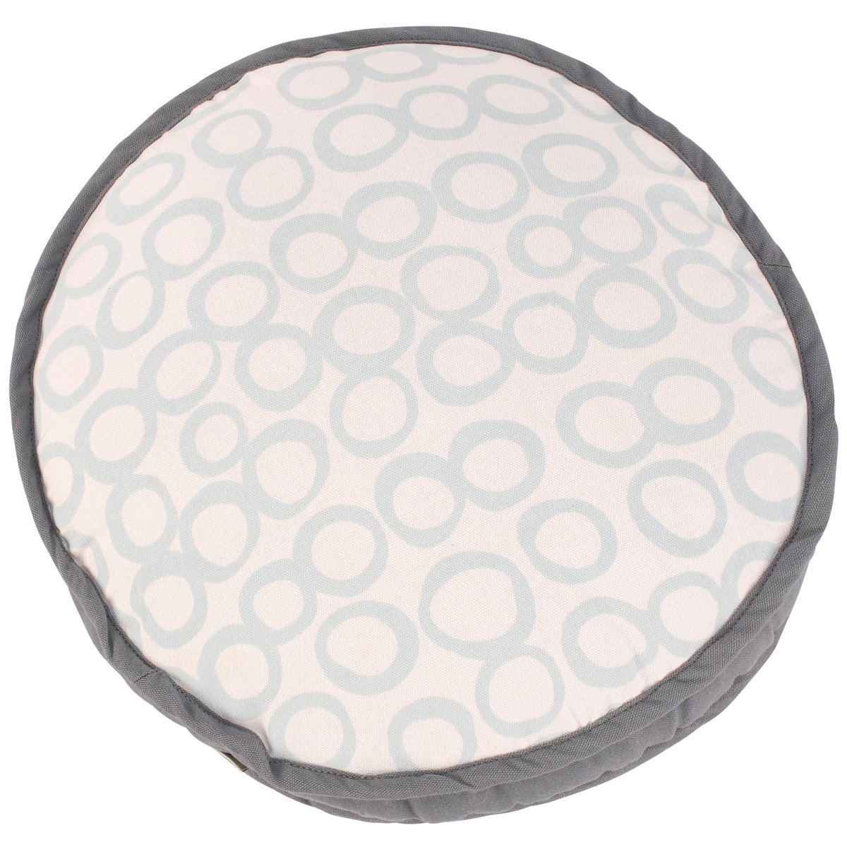 Whimsical Goldfish Bowl Round Pillow - Embroidered Cotton Pet Decor for Kids