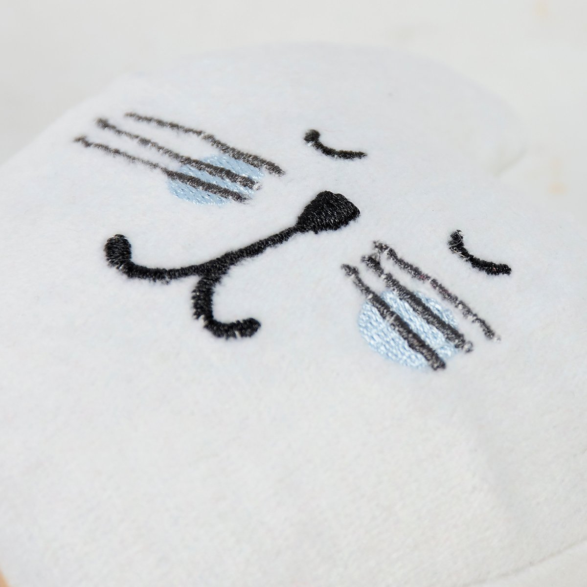 Charming Soft Plush Rattle Cat Baby Toy - Sensory Block Print Design