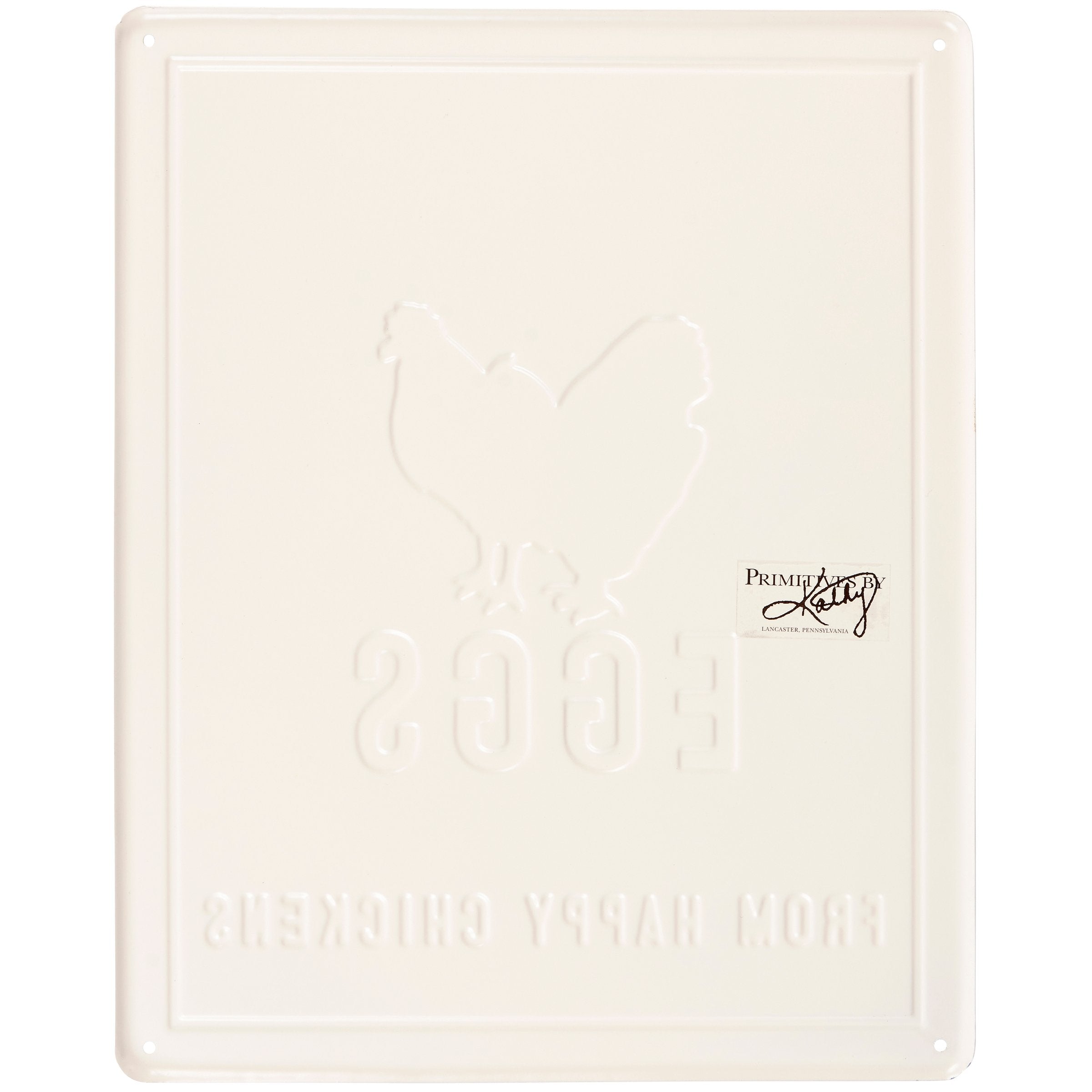 Charming Farmhouse Free Range Eggs Metal Wall Decor Sign for Rustic Kitchen