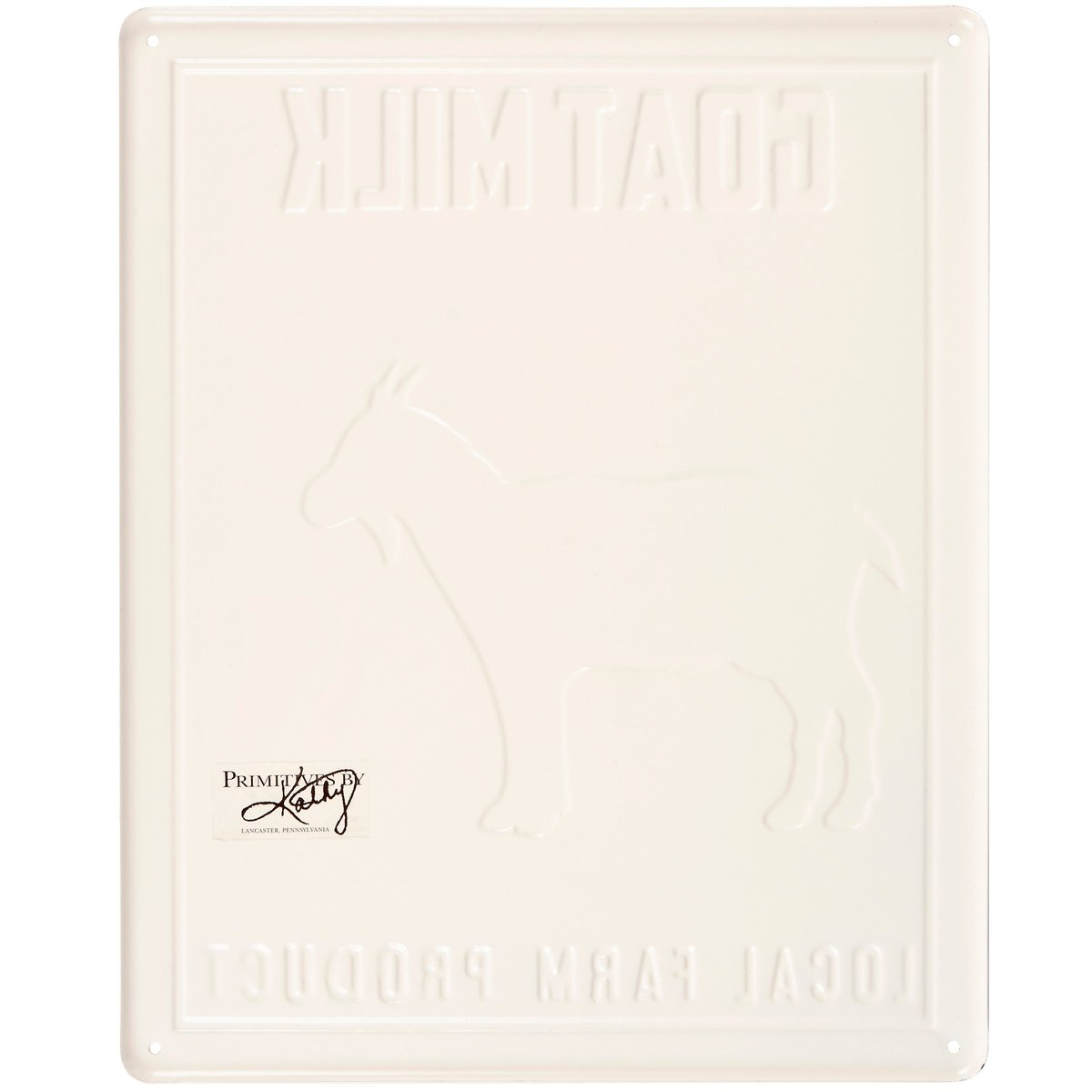 Rustic Farmhouse Metal Goat Milk Sign - 100% Natural Fresh Daily Wall Art