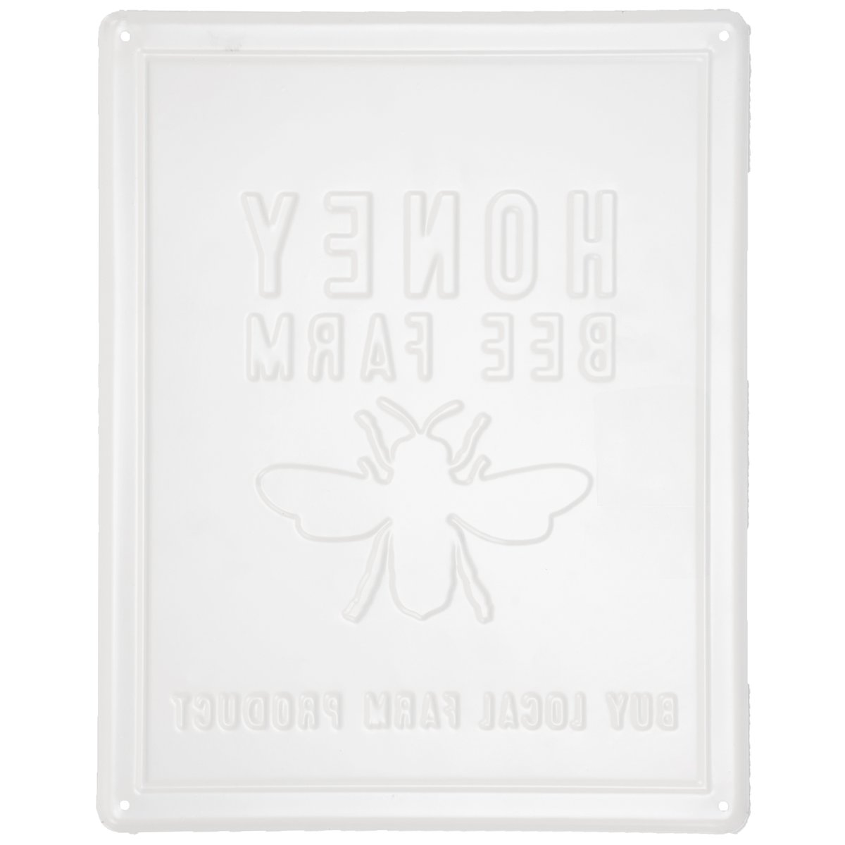 Rustic Metal Honey Bee Farm Wall Decor - Fresh Pure Raw Sign