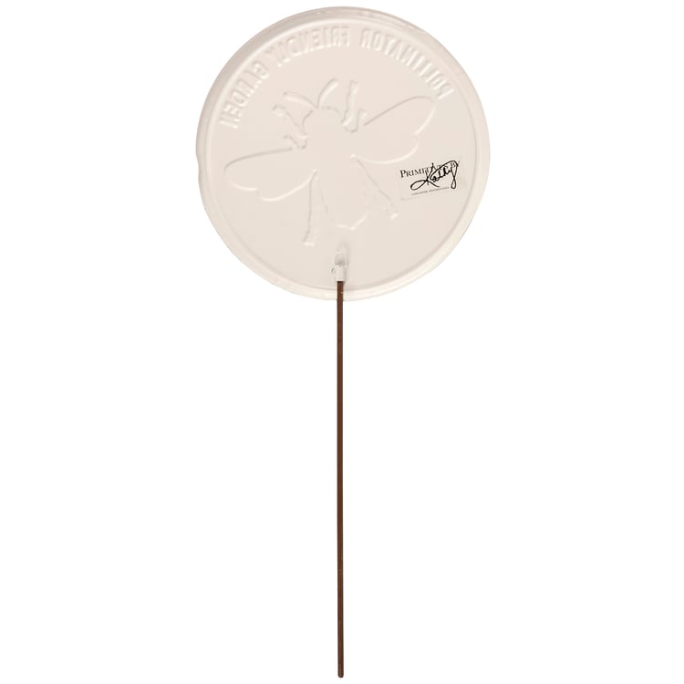 Rustic Metal Pollinator Garden Pick - Bee & Flowers Outdoor Art Decor