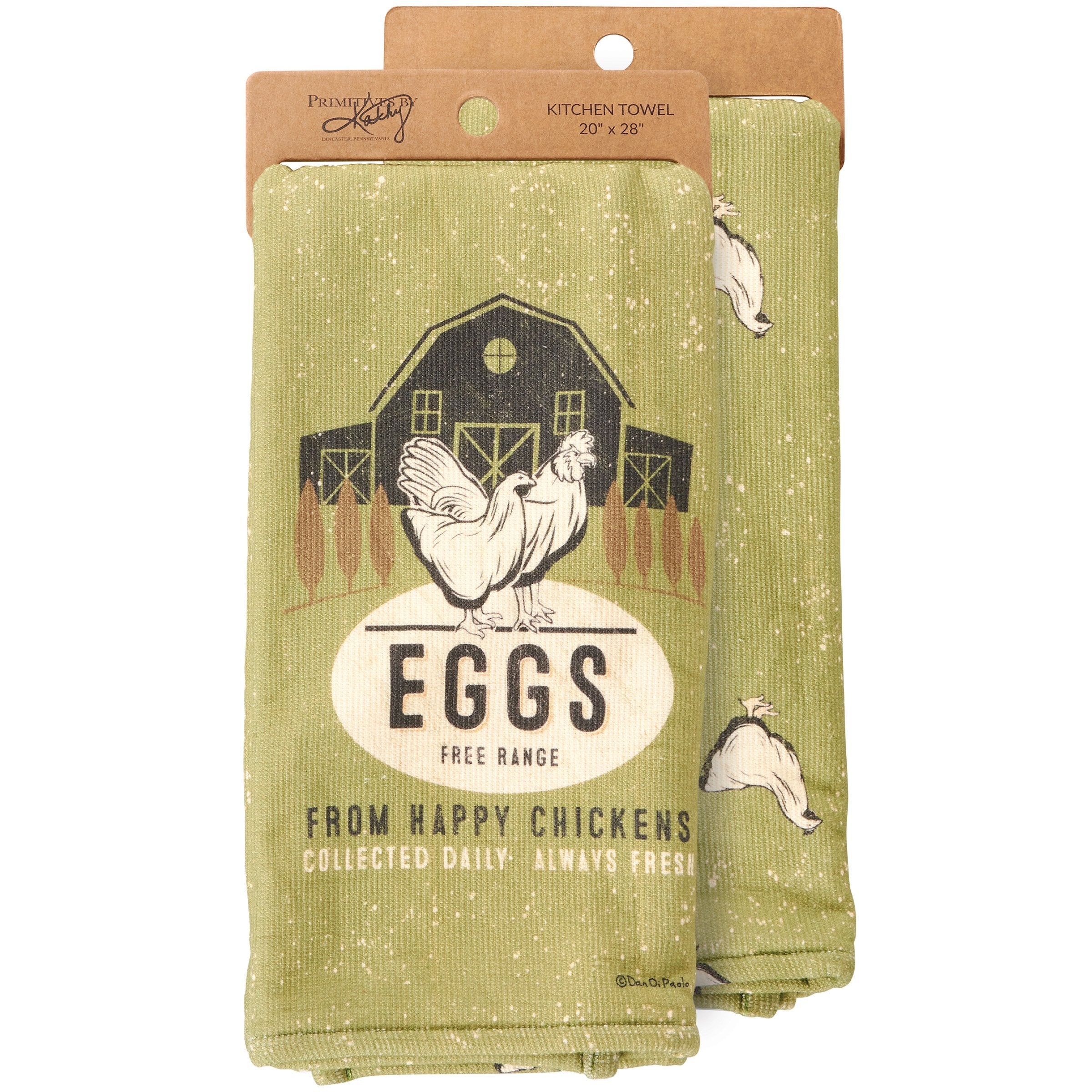 Rustic Farmhouse Free Range Eggs Chicken Cotton Kitchen Towel Home Decor