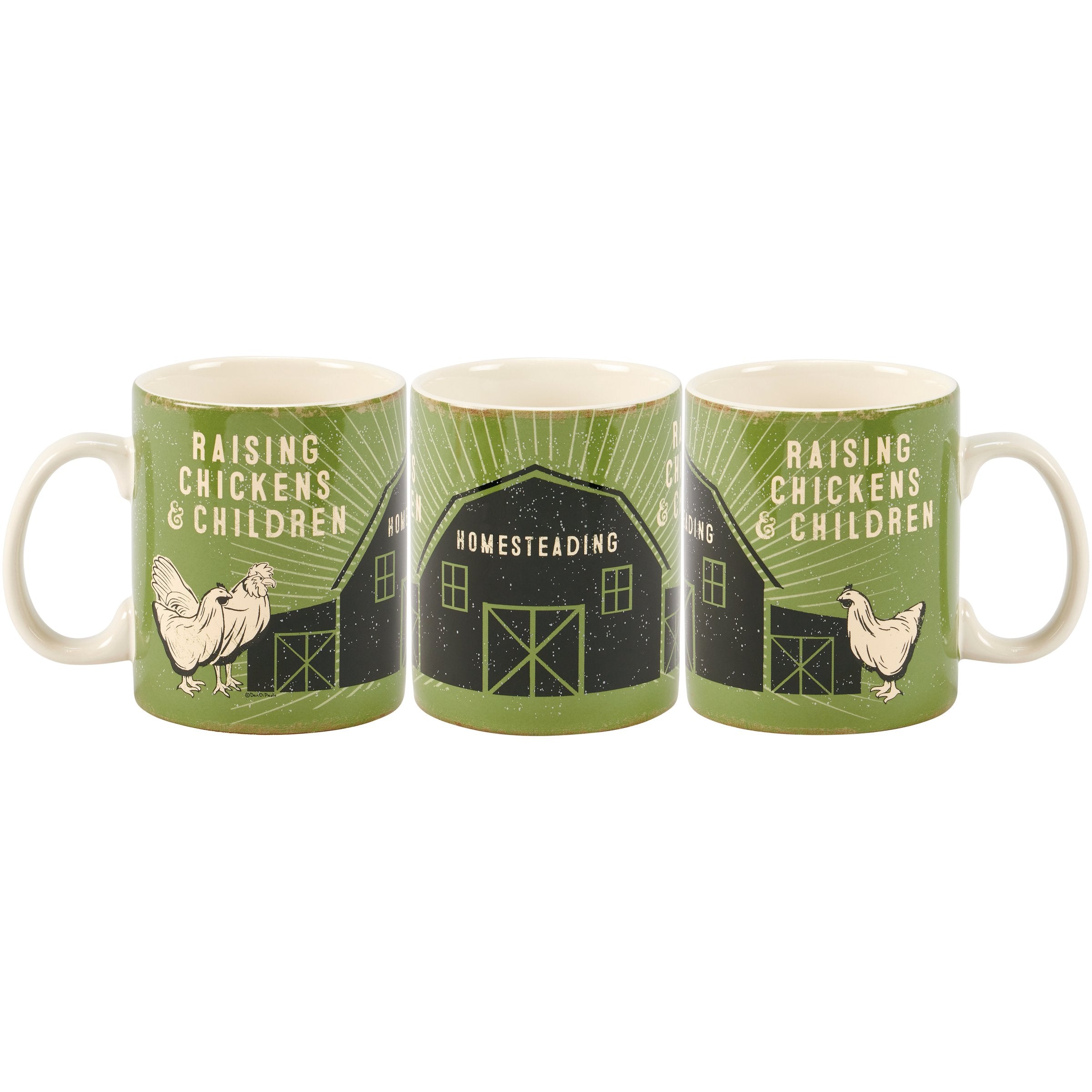 Charming Stoneware Farmhouse Chicken Barn Coffee Tea Mug - Rustic Homestead Collection Drinkware