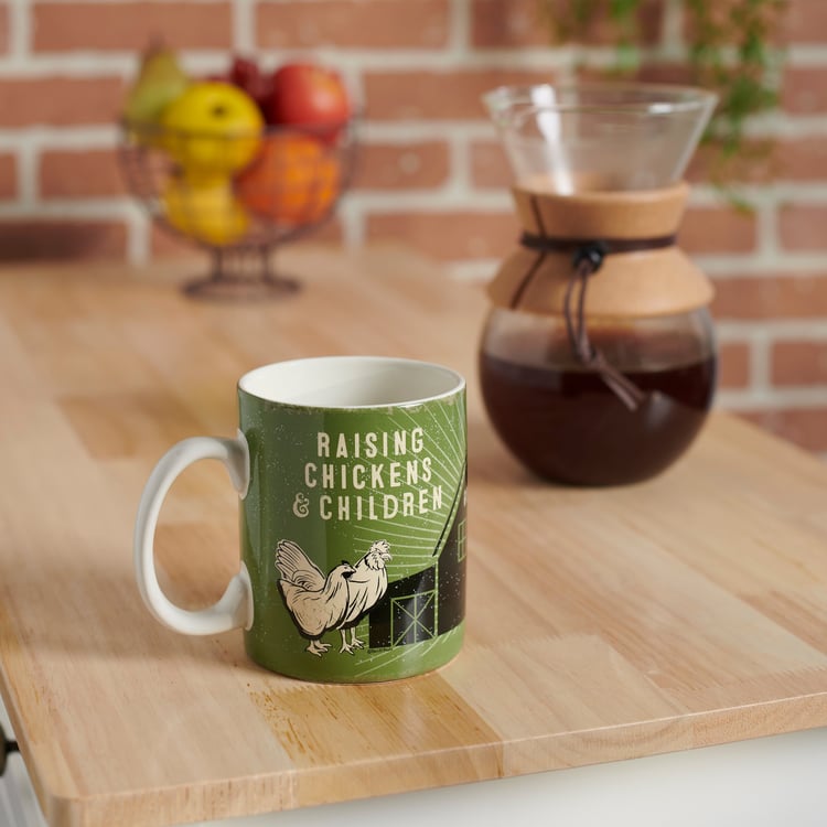 Charming Stoneware Farmhouse Chicken Barn Coffee Tea Mug - Rustic Homestead Collection Drinkware