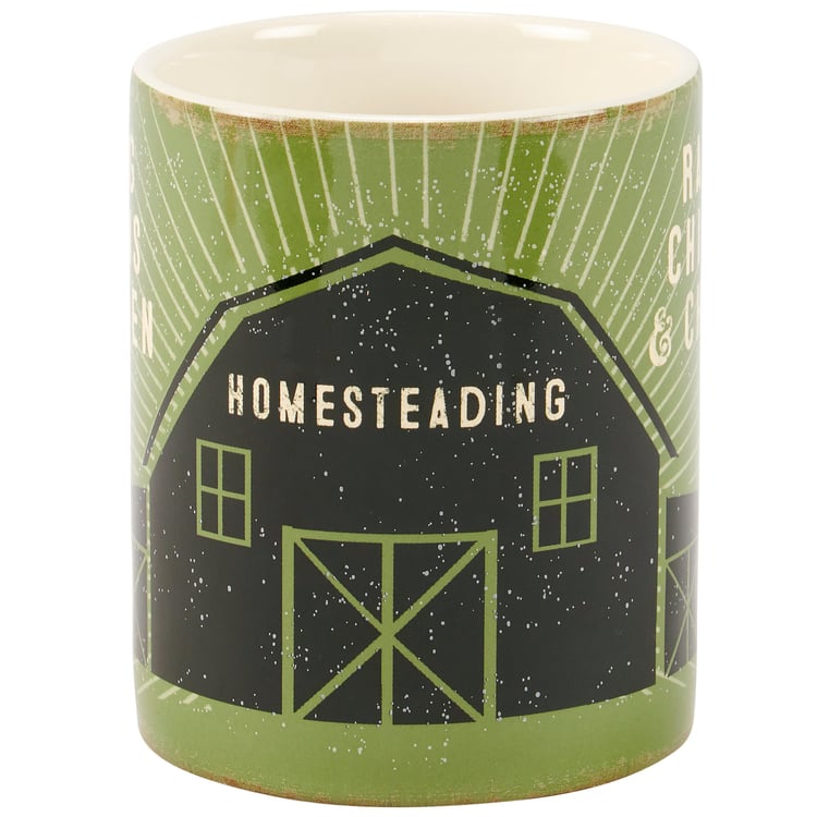 Charming Stoneware Farmhouse Chicken Barn Coffee Tea Mug - Rustic Homestead Collection Drinkware