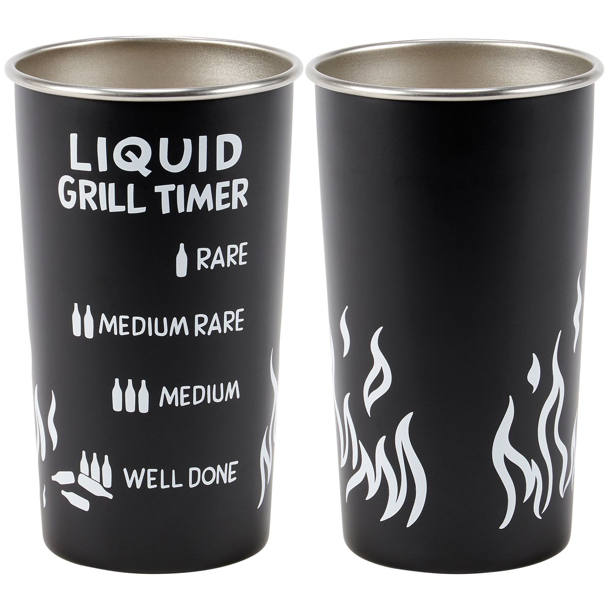 Funny Stainless Steel Liquid Grill Timer Tumbler for BBQ Enthusiasts, 22 oz Capacity