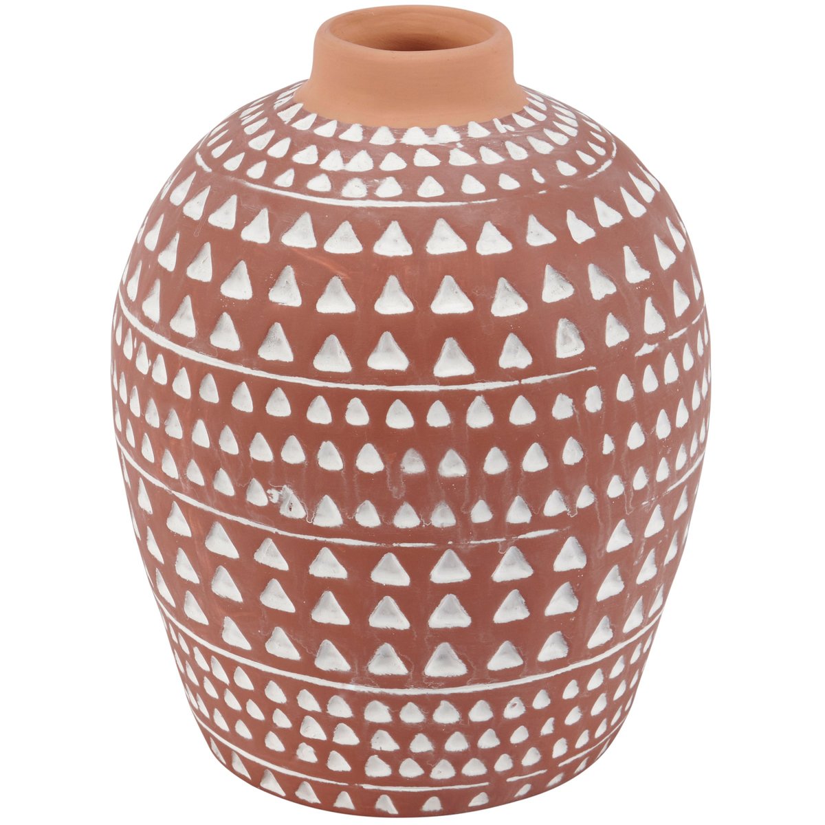 Rustic Western Sienna Ceramic Vase with Debossed Pattern Home Decor