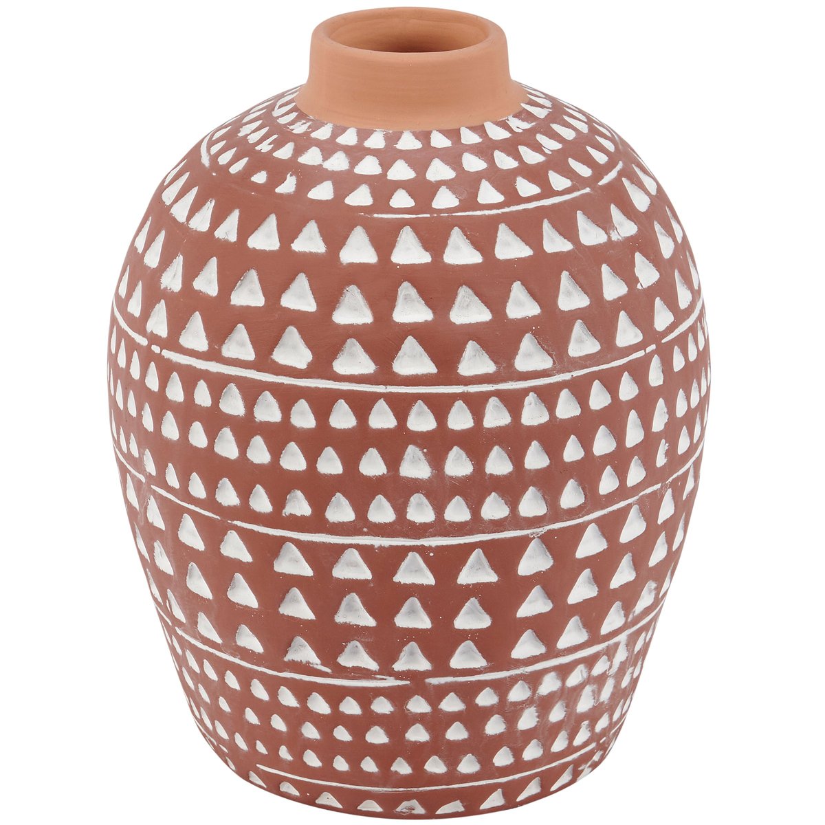 Rustic Western Sienna Ceramic Vase with Debossed Pattern Home Decor