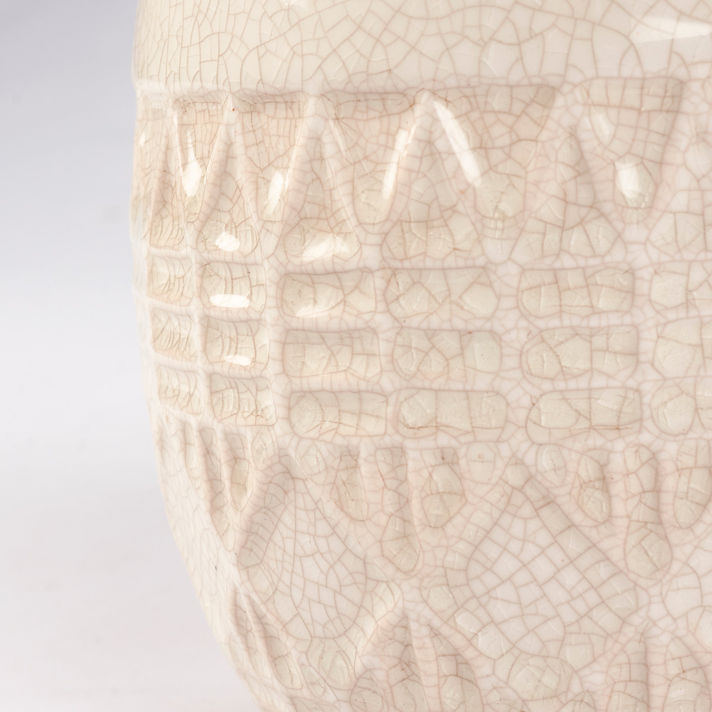 Artisan Stoneware Southwest Planter with Sculpted Western Pattern & Distressed Cream Glaze