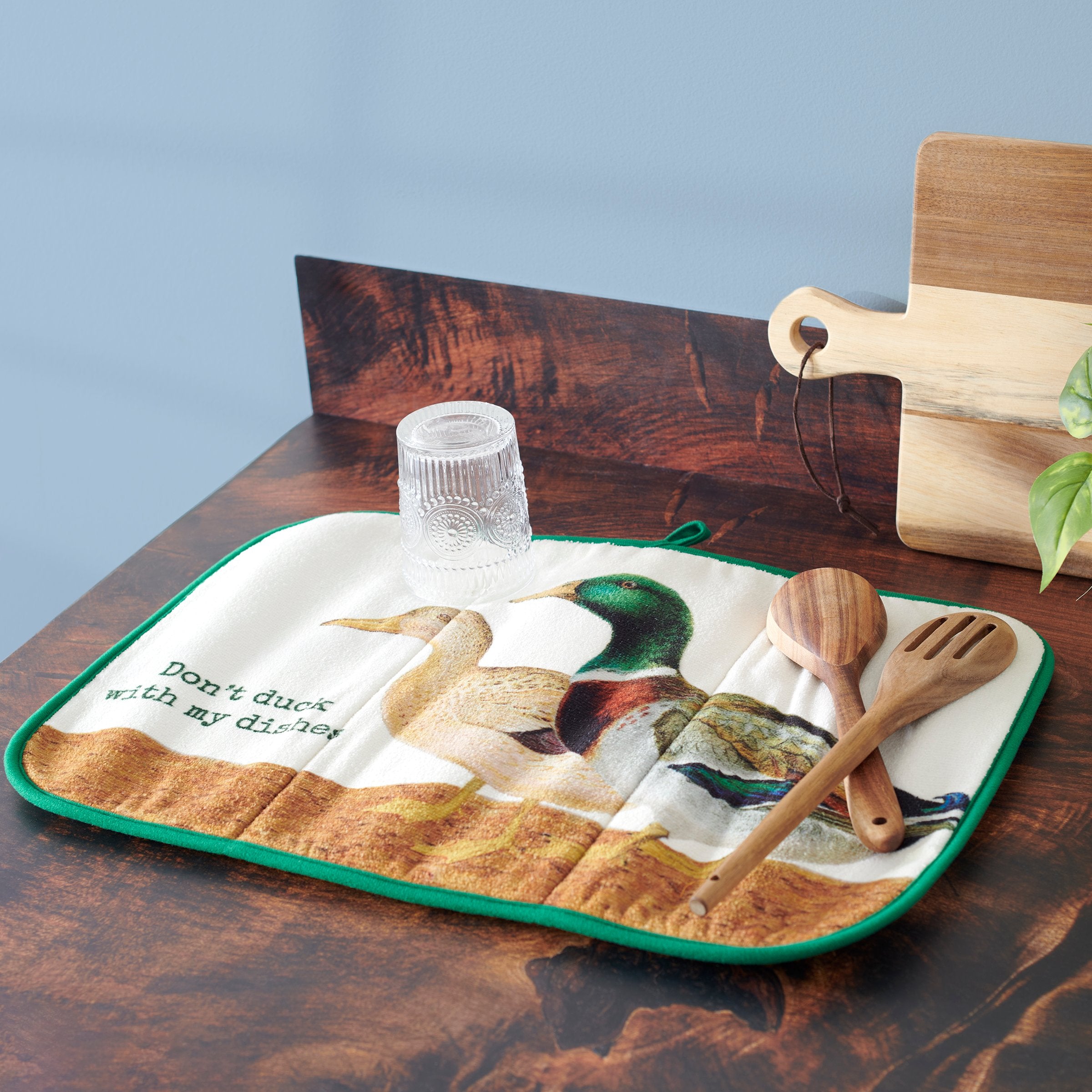 Don't Duck With My Dishes Ultra-Absorbent Farmhouse Kitchen Dish Drying Mat