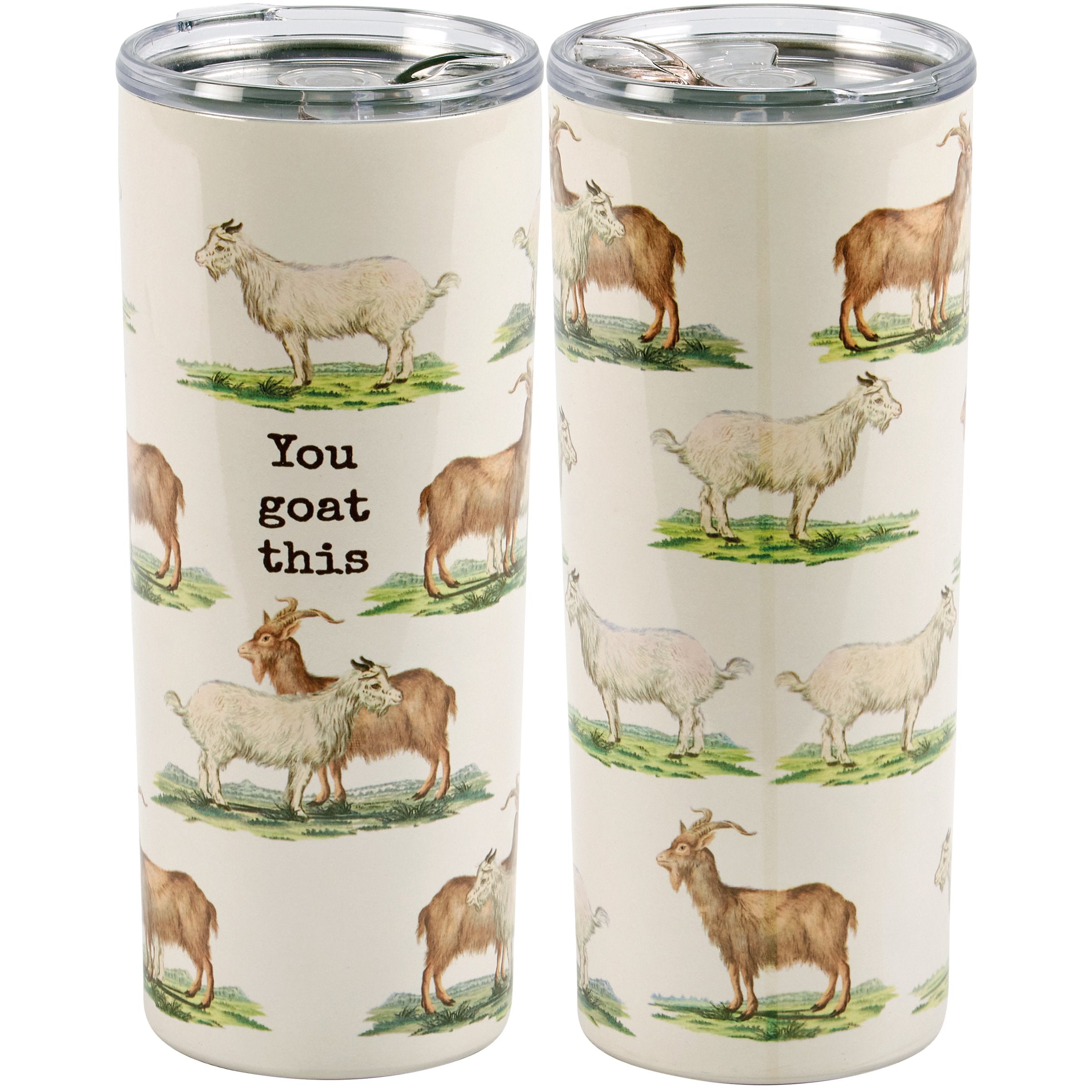 Charming Farmhouse Goats Stainless Steel Insulated 20oz Coffee Tumbler with Lid