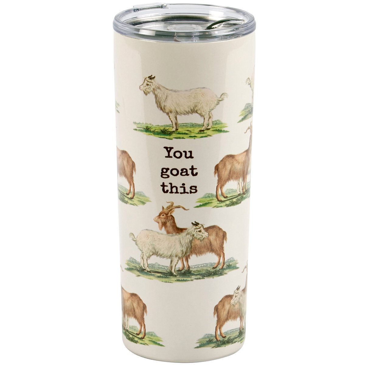 Charming Farmhouse Goats Stainless Steel Insulated 20oz Coffee Tumbler with Lid