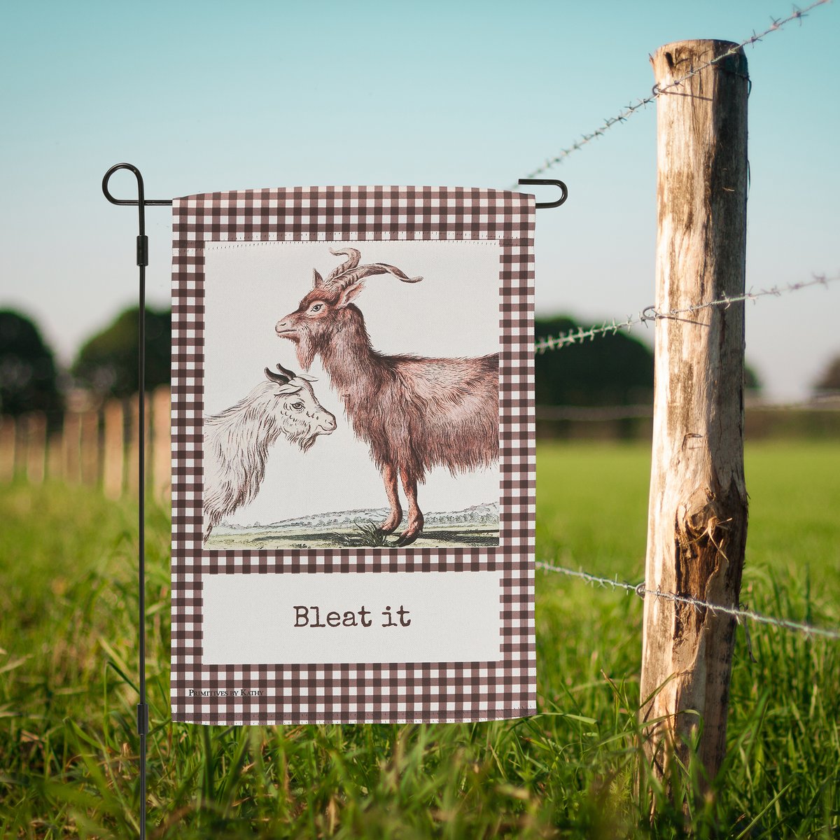 Charming Farmhouse Bleat It Goat Garden Flag, Double-Sided Polyester Outdoor Decor