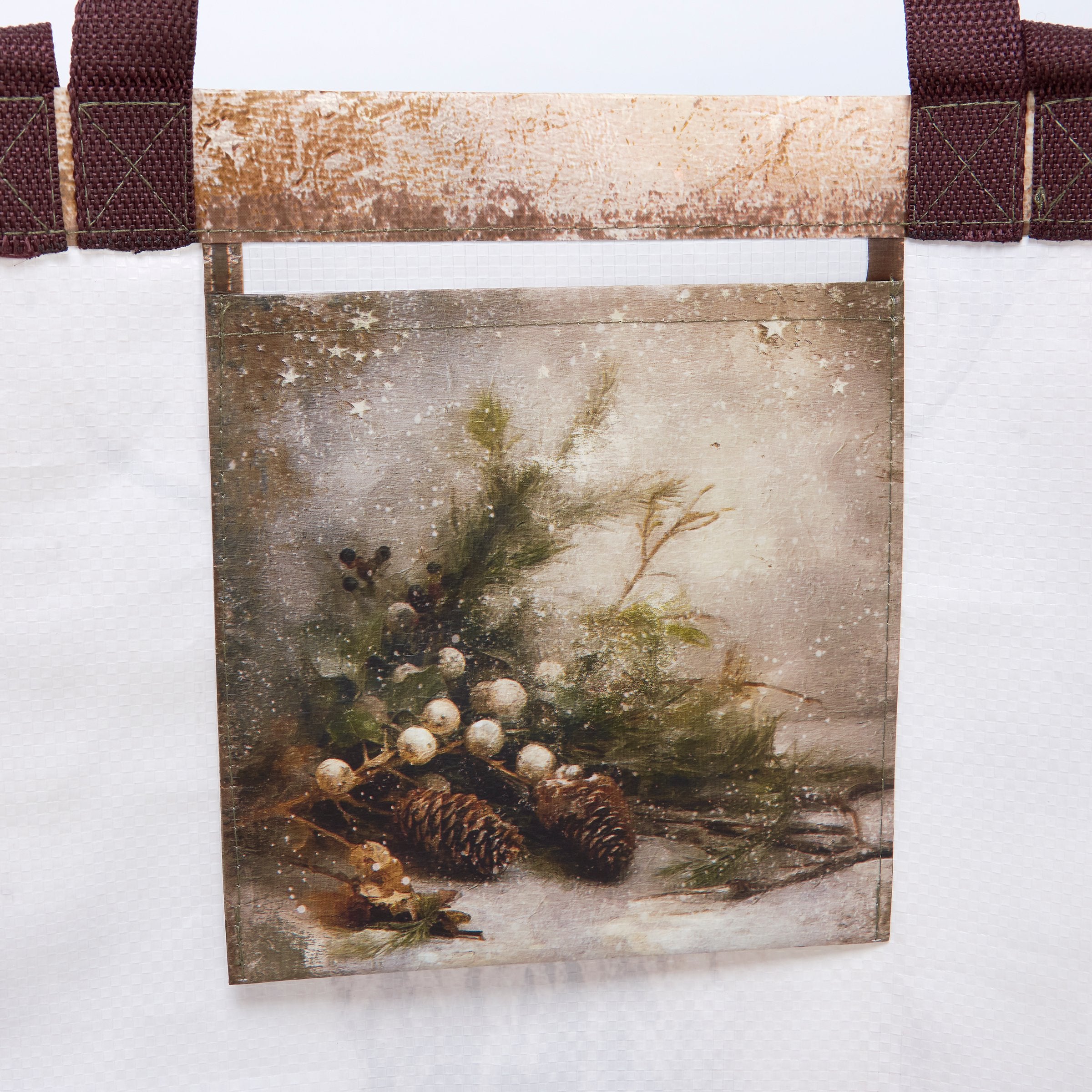 Eco-Friendly Peace Reindeer Double-Sided Vintage Christmas Art Shopping Tote Bag