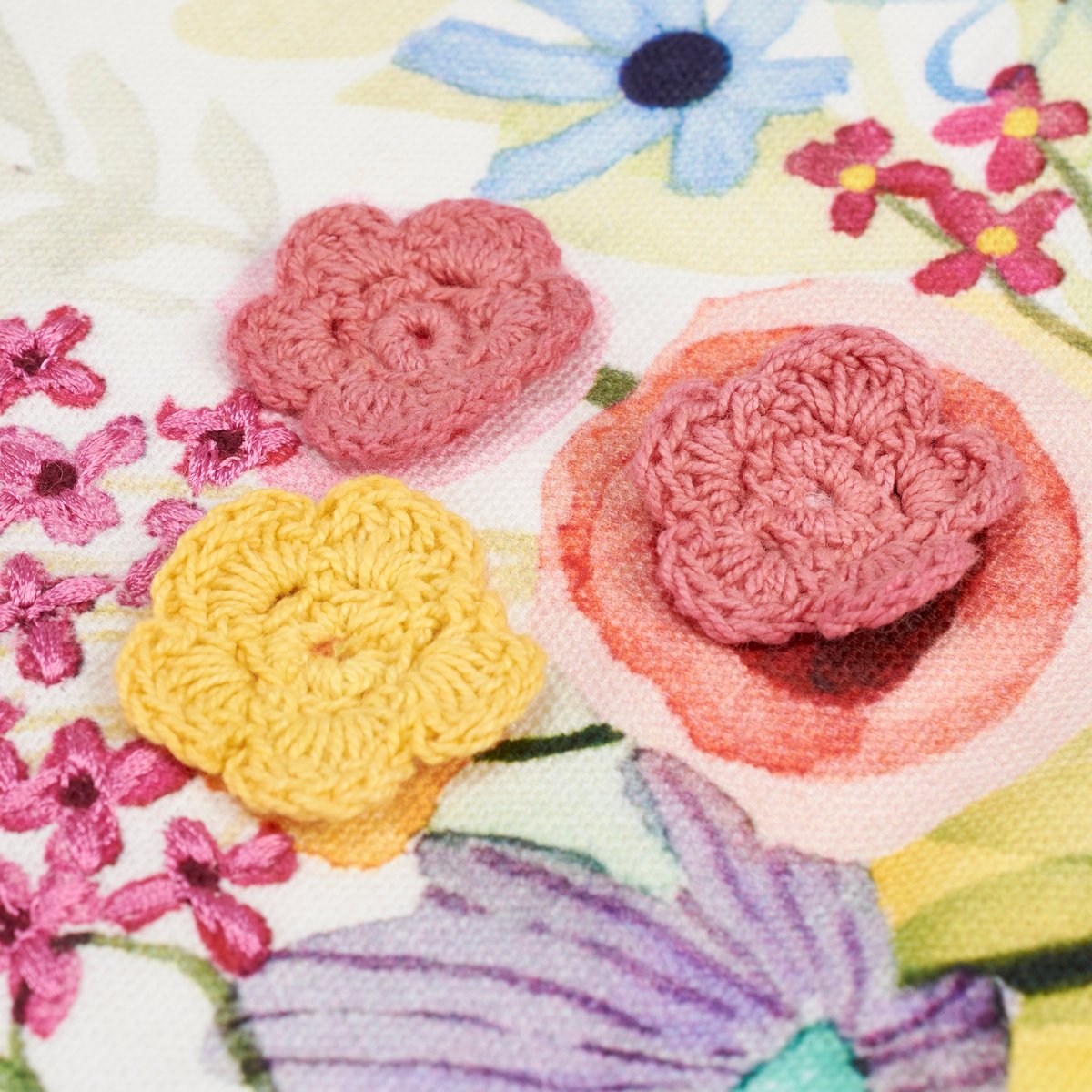 Vibrant Hand-Illustrated Floral Bouquet Canvas Wall Decor with Wooden Hangers