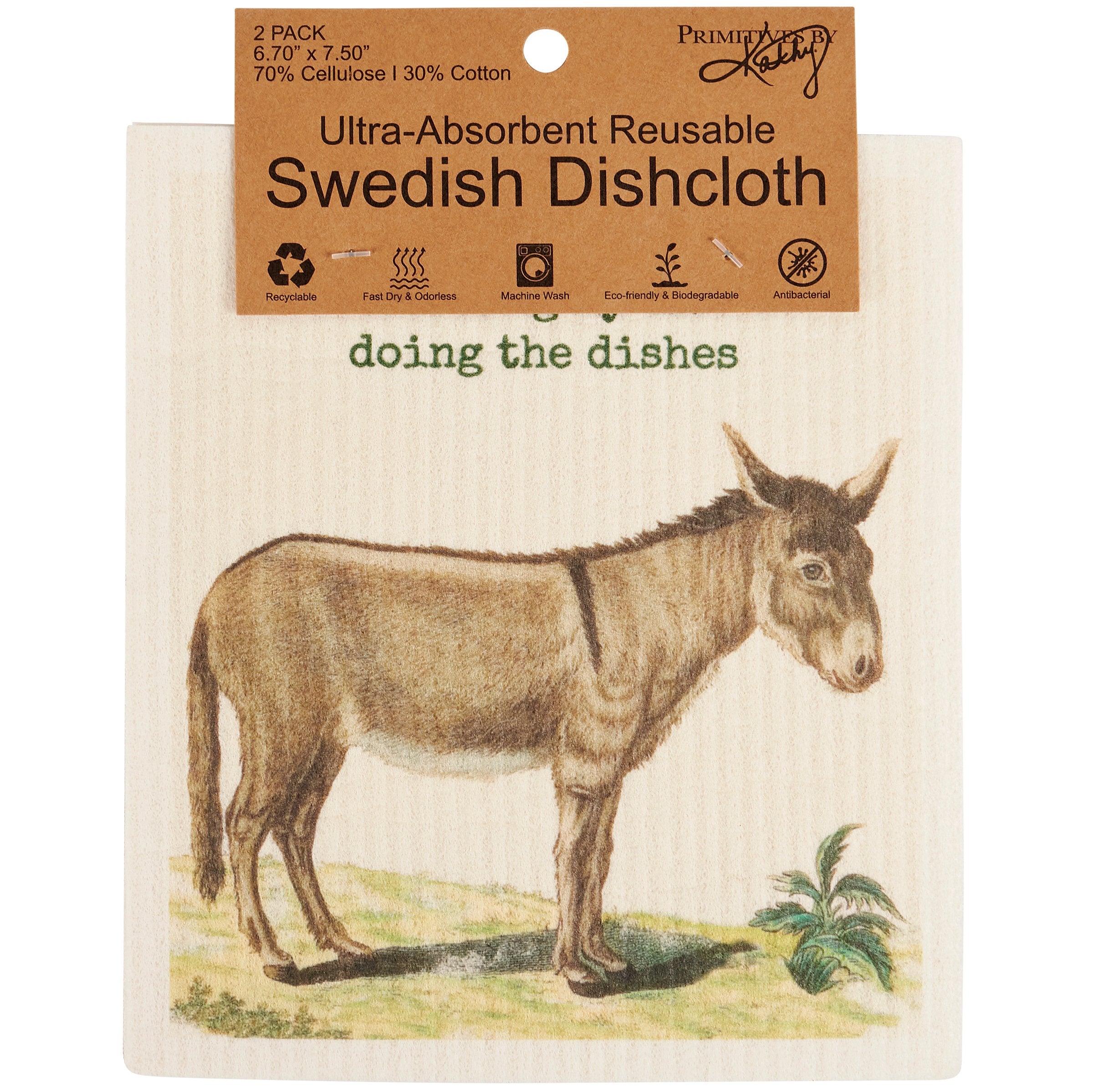 Funny Donkey-Themed Swedish Dishcloth Set: Eco-Friendly, Reusable Cellulose Cotton
