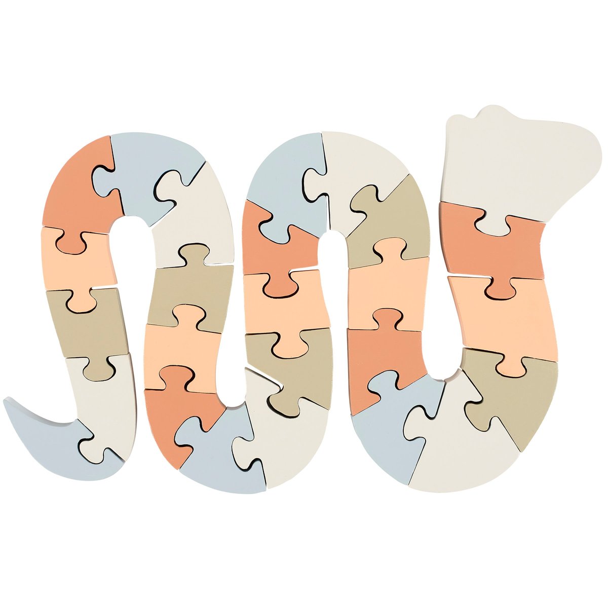 Educational Wooden Alphabet Snake Chunky Puzzle for Kids, Animal ABC Learning Toy