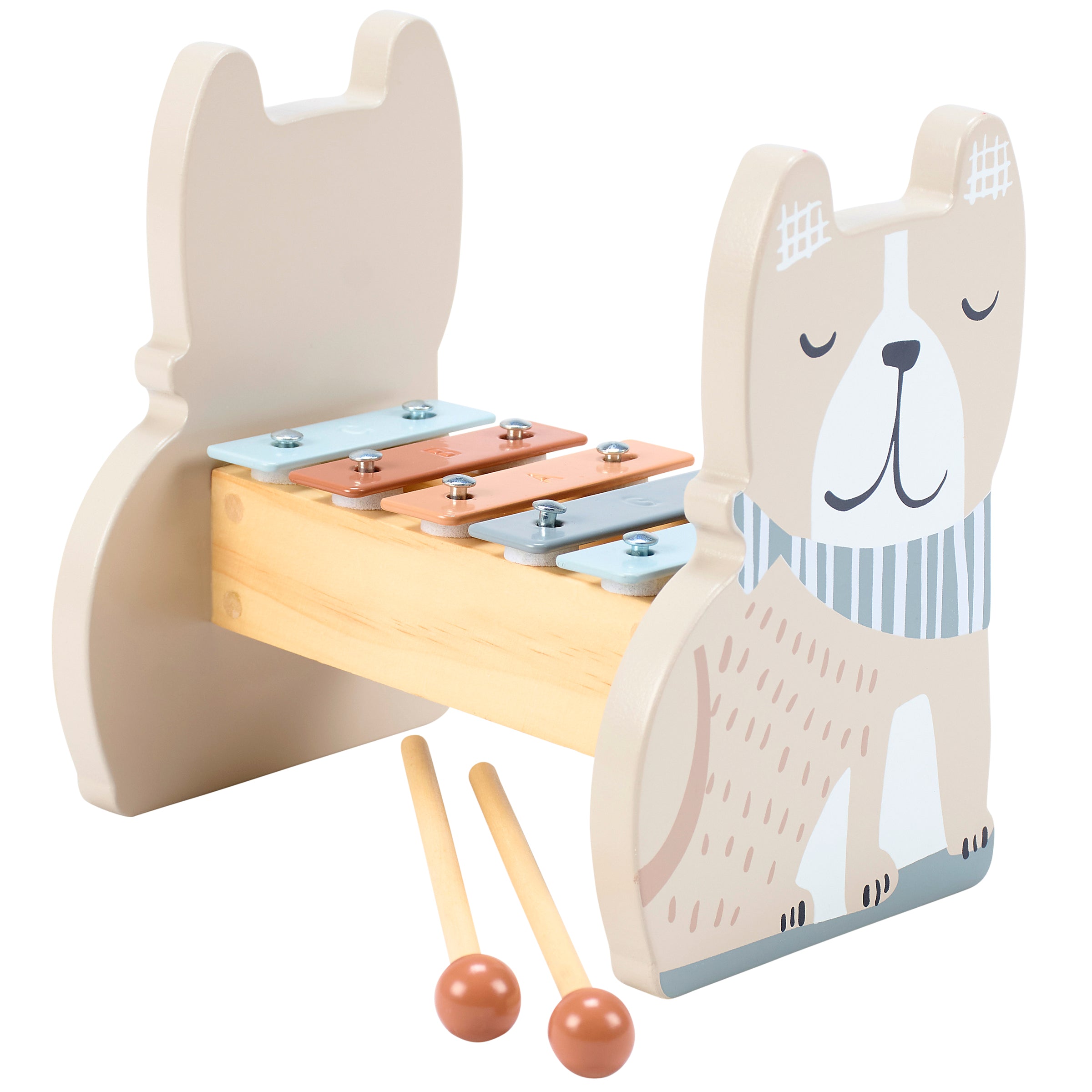 Adorable Wooden Dog Xylophone Toy - Engaging Musical Instrument for Toddlers