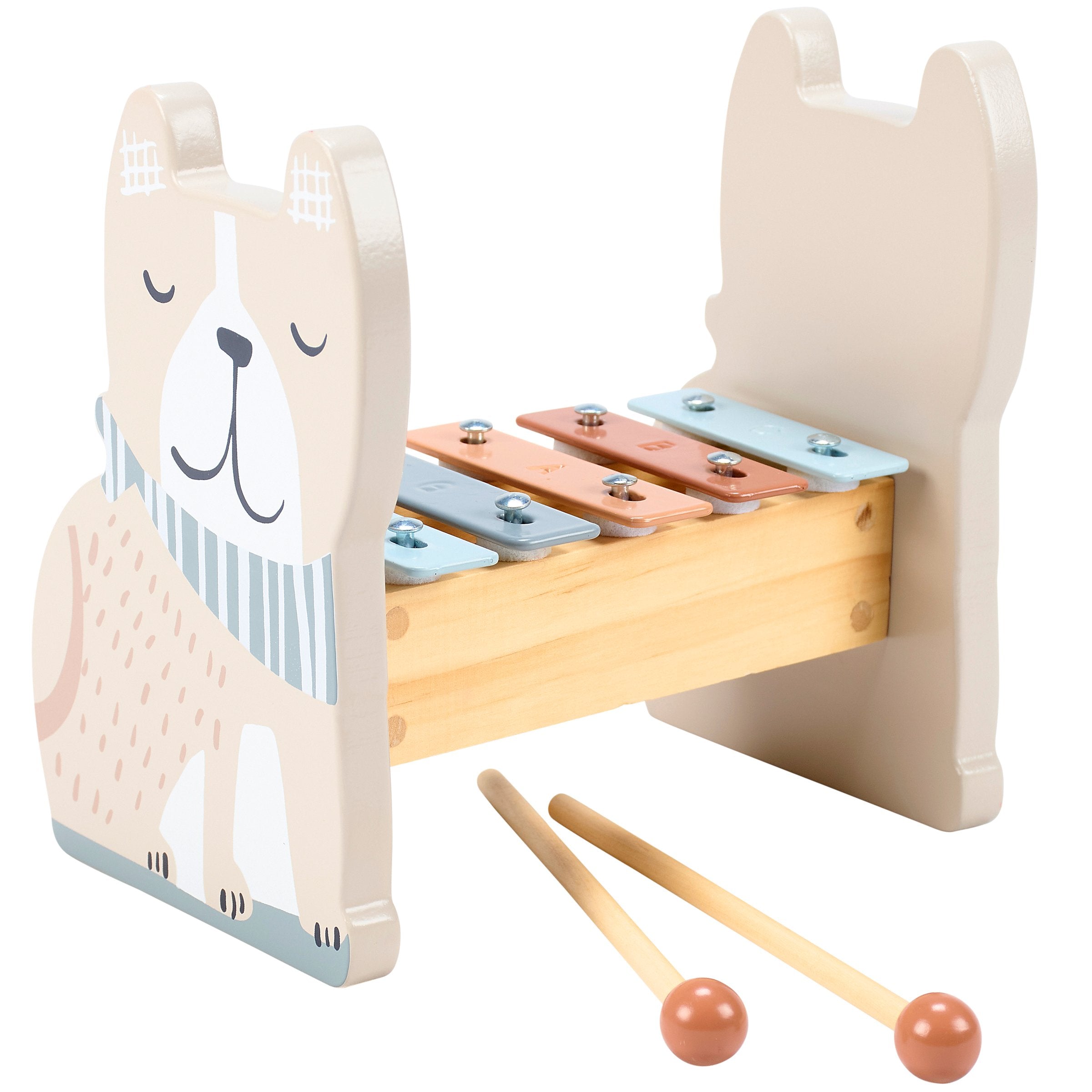Adorable Wooden Dog Xylophone Toy - Engaging Musical Instrument for Toddlers