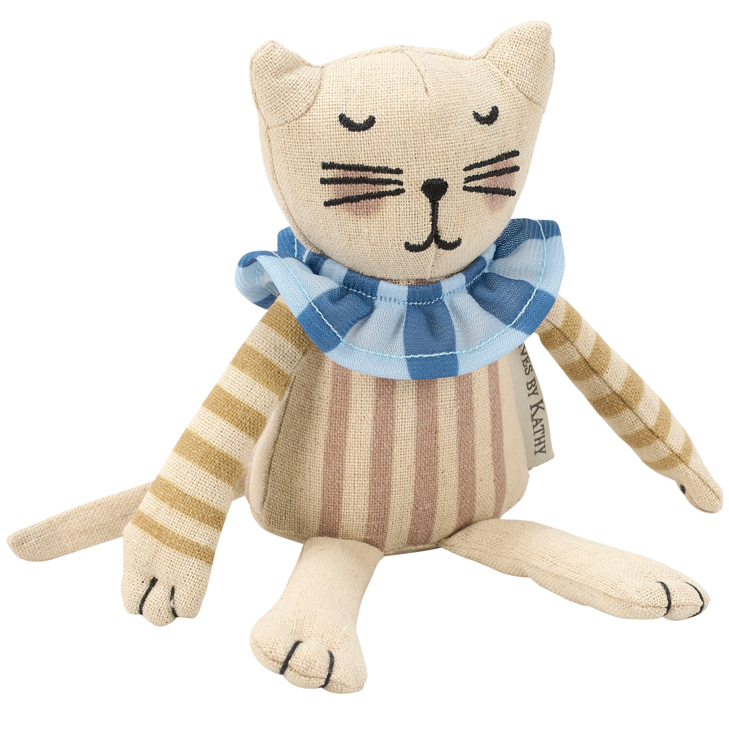 Charming Embroidered Plush Miss Kitty Cat Softie Toy for Kids Ages 3+