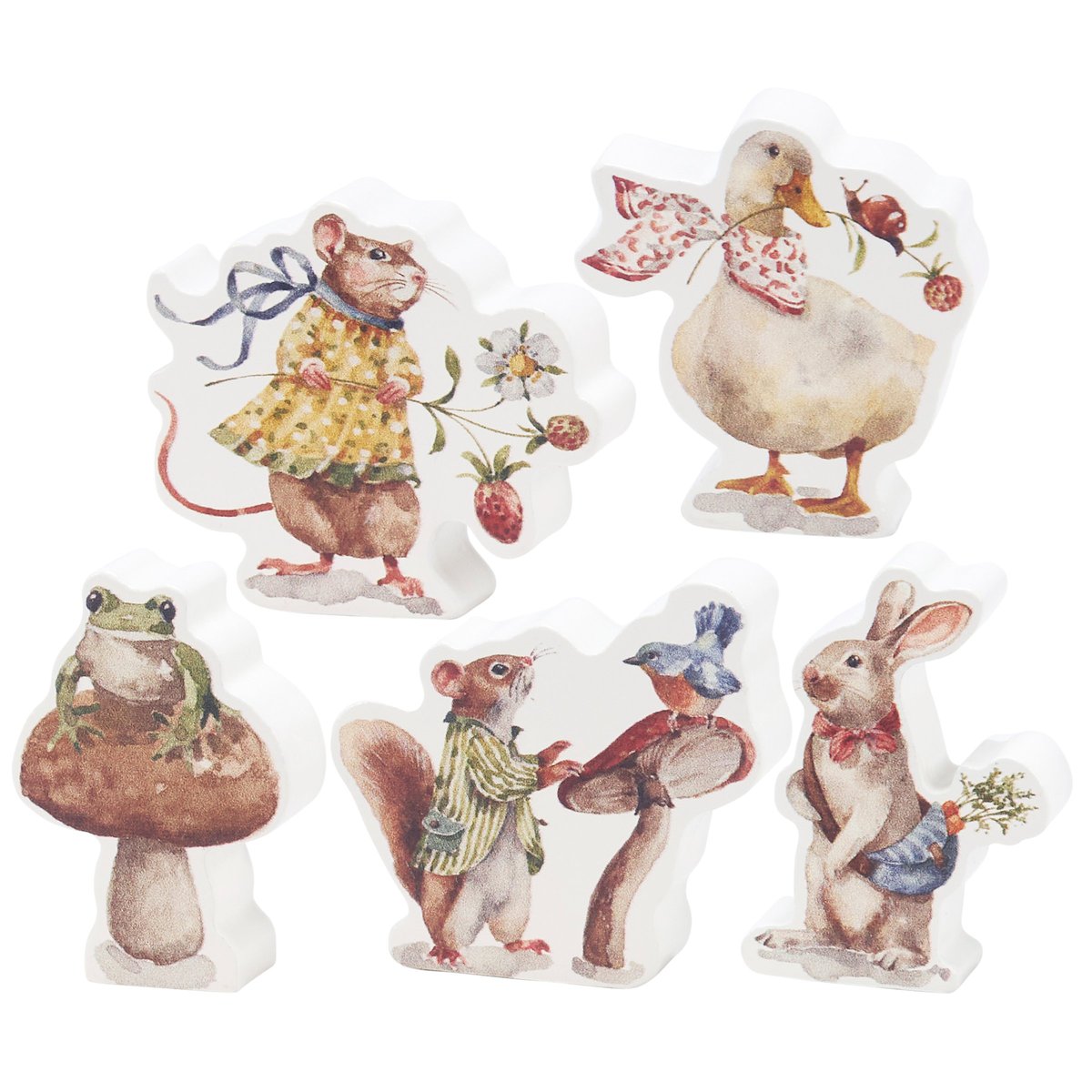 Charming Wooden Garden Animal Play Set for Kids - Storybook Inspired