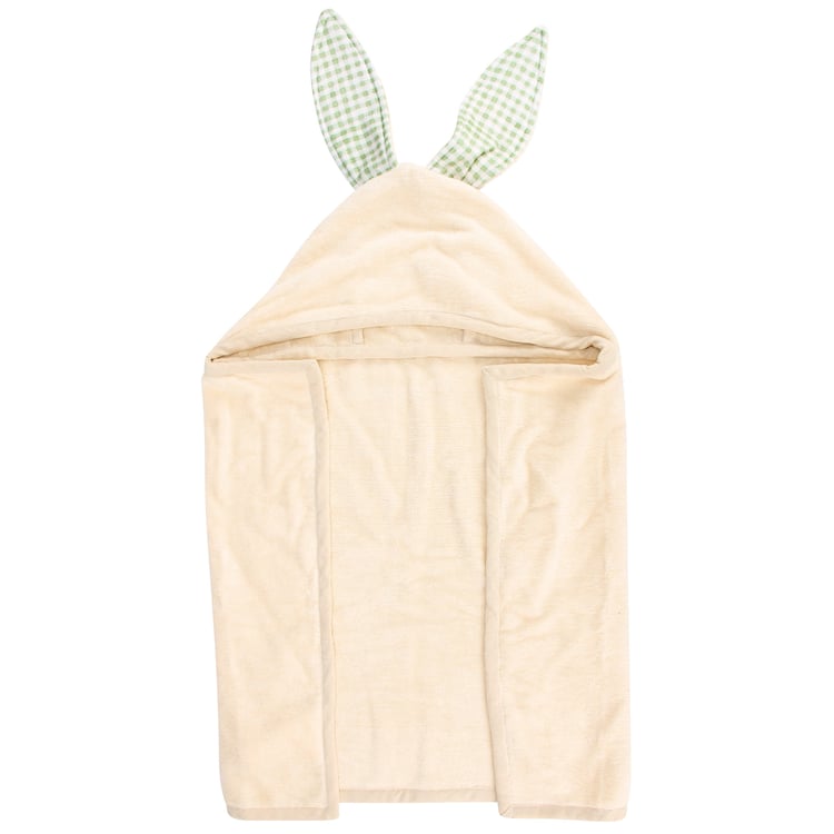 Cute Garden Friends Hooded Baby Bath Towel Set with Washcloths & Bunny Ears