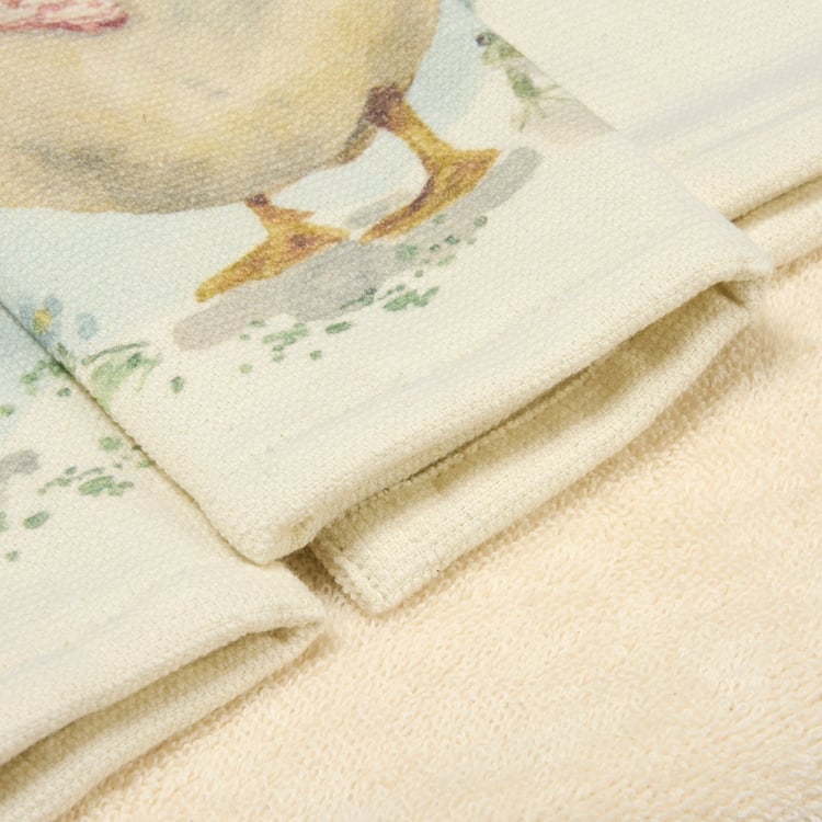 Cute Garden Friends Hooded Baby Bath Towel Set with Washcloths & Bunny Ears