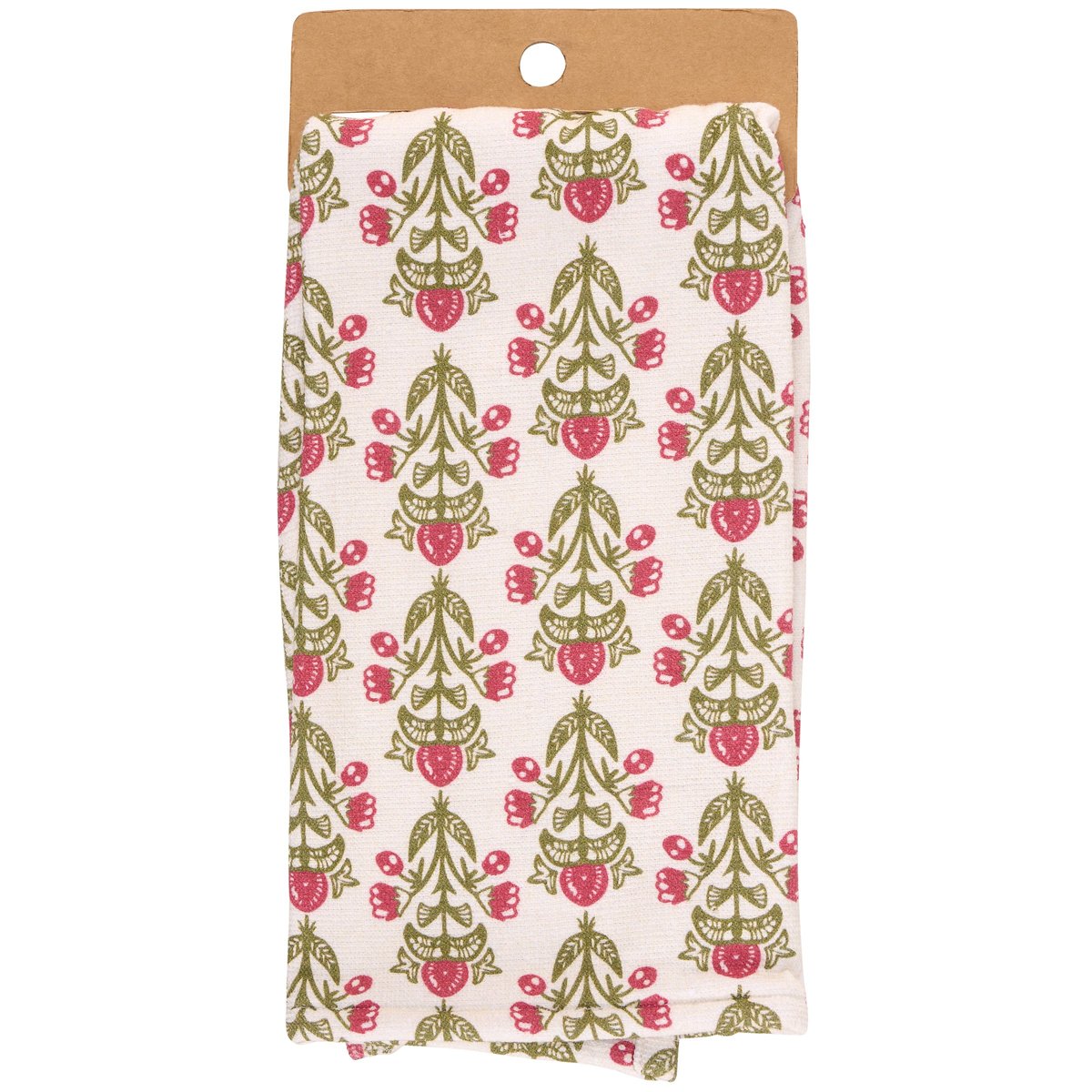 Rustic Floral Block Pattern Absorbent Cotton Terry Kitchen Towel