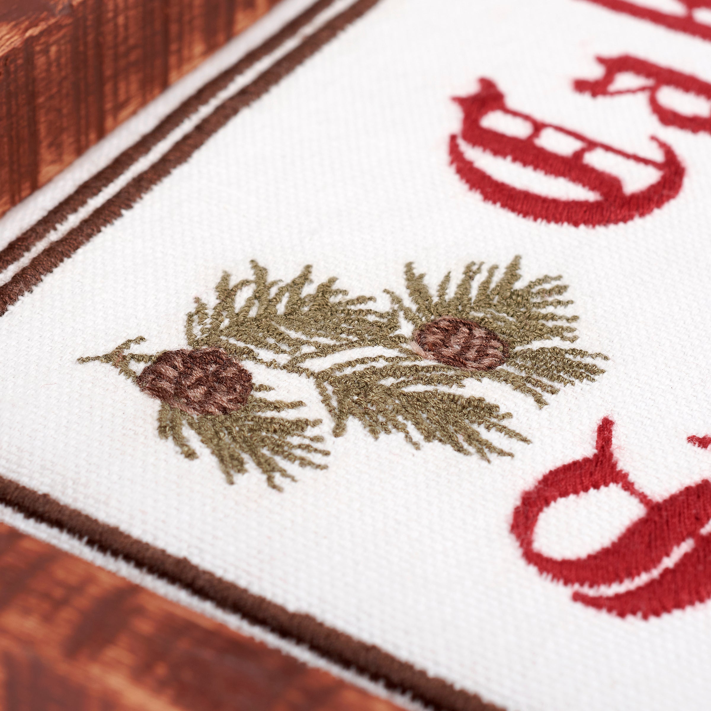 Charming Framed Cabin Sweet Cabin Embroidered Pine Stitchery for Rustic Home Decor