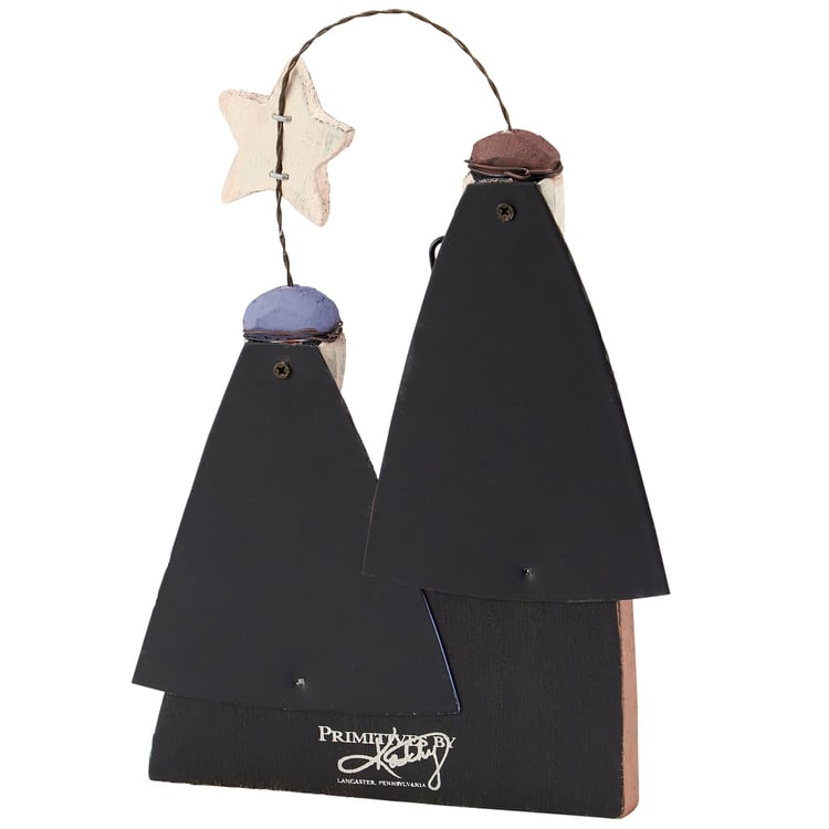 Rustic Holy Family Nativity Scene Decor - Wood & Metal Hanging/Freestanding Christmas Accent