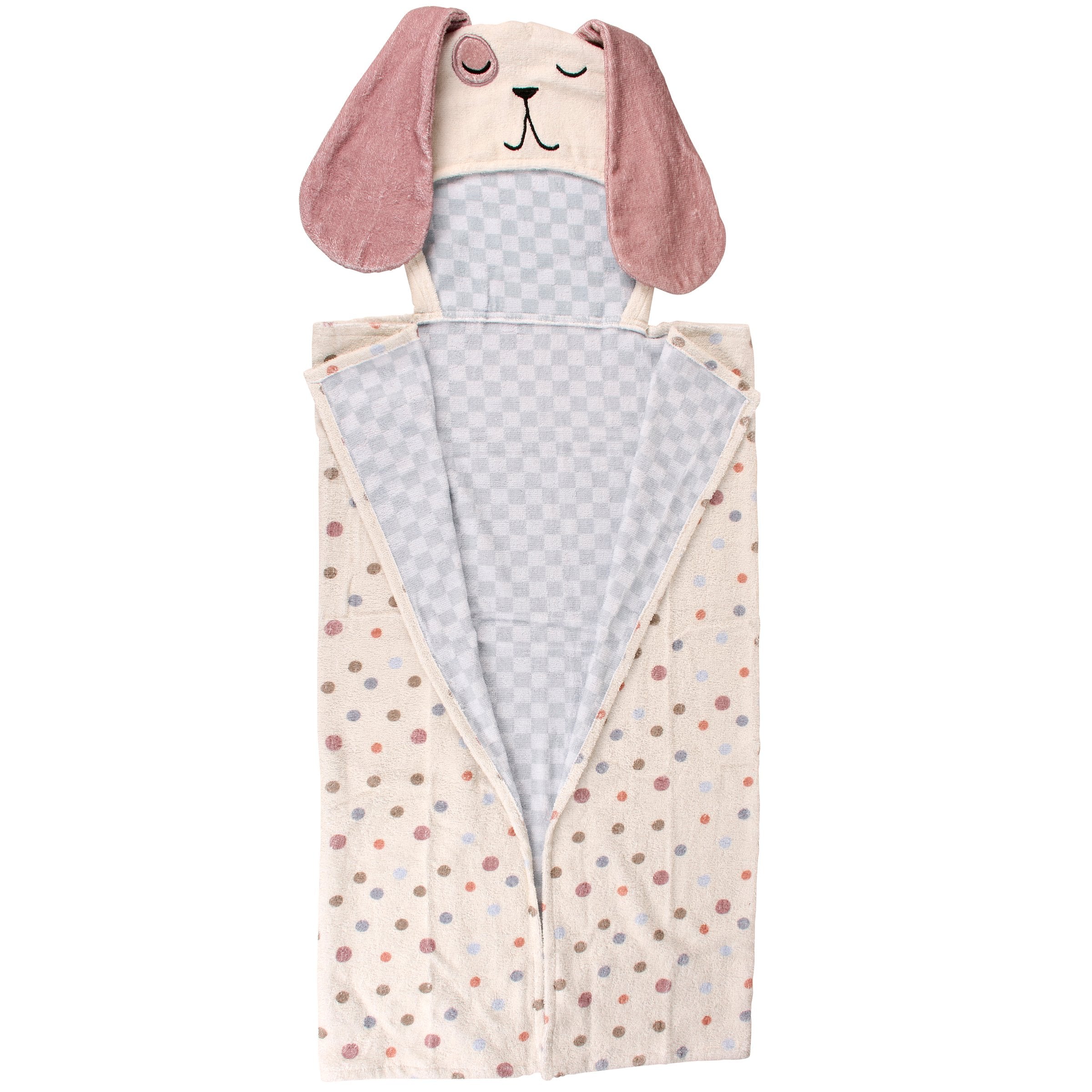 Soft Cotton Terry Puppy Hooded Bath Towel and Washcloth Set for Babies