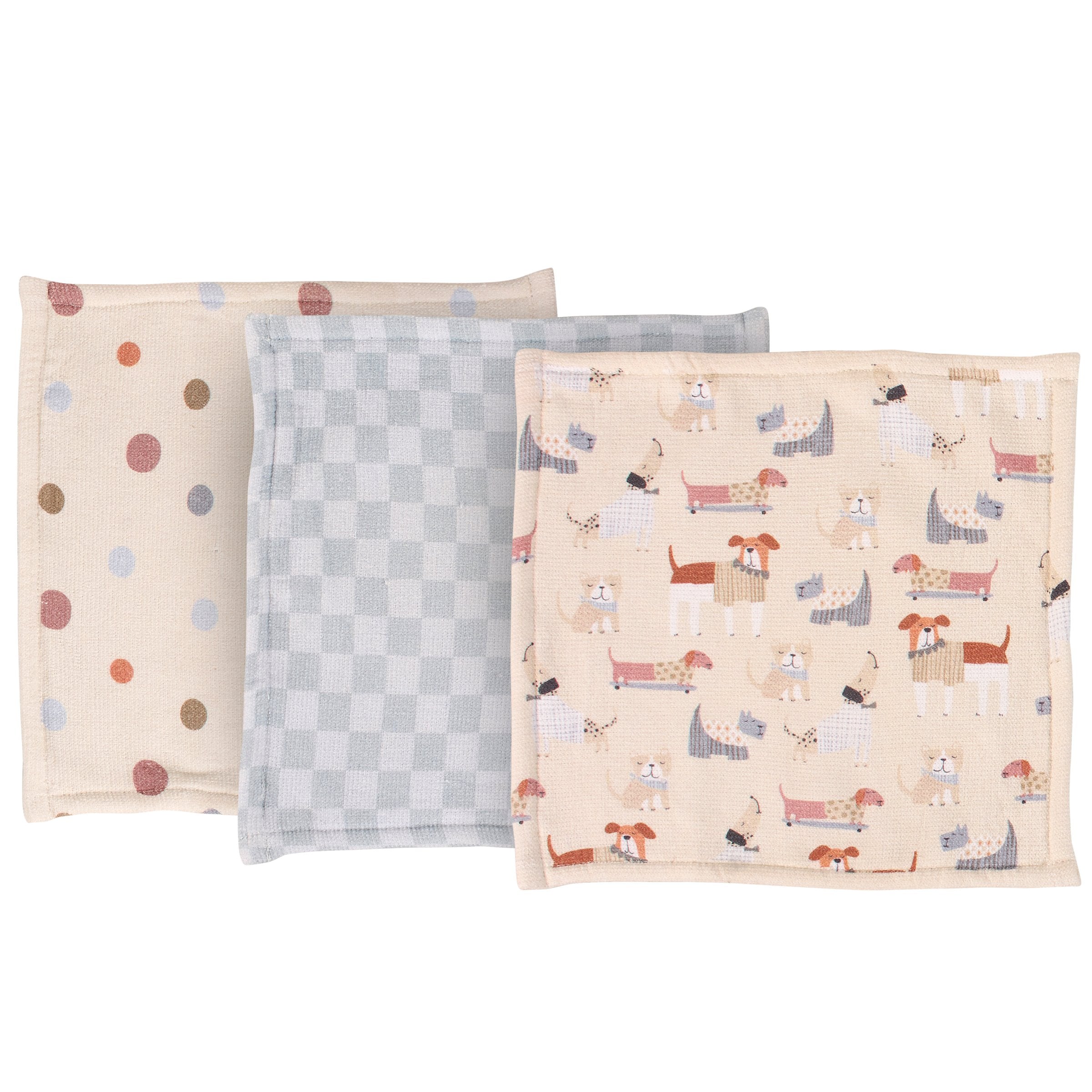 Soft Cotton Terry Puppy Hooded Bath Towel and Washcloth Set for Babies