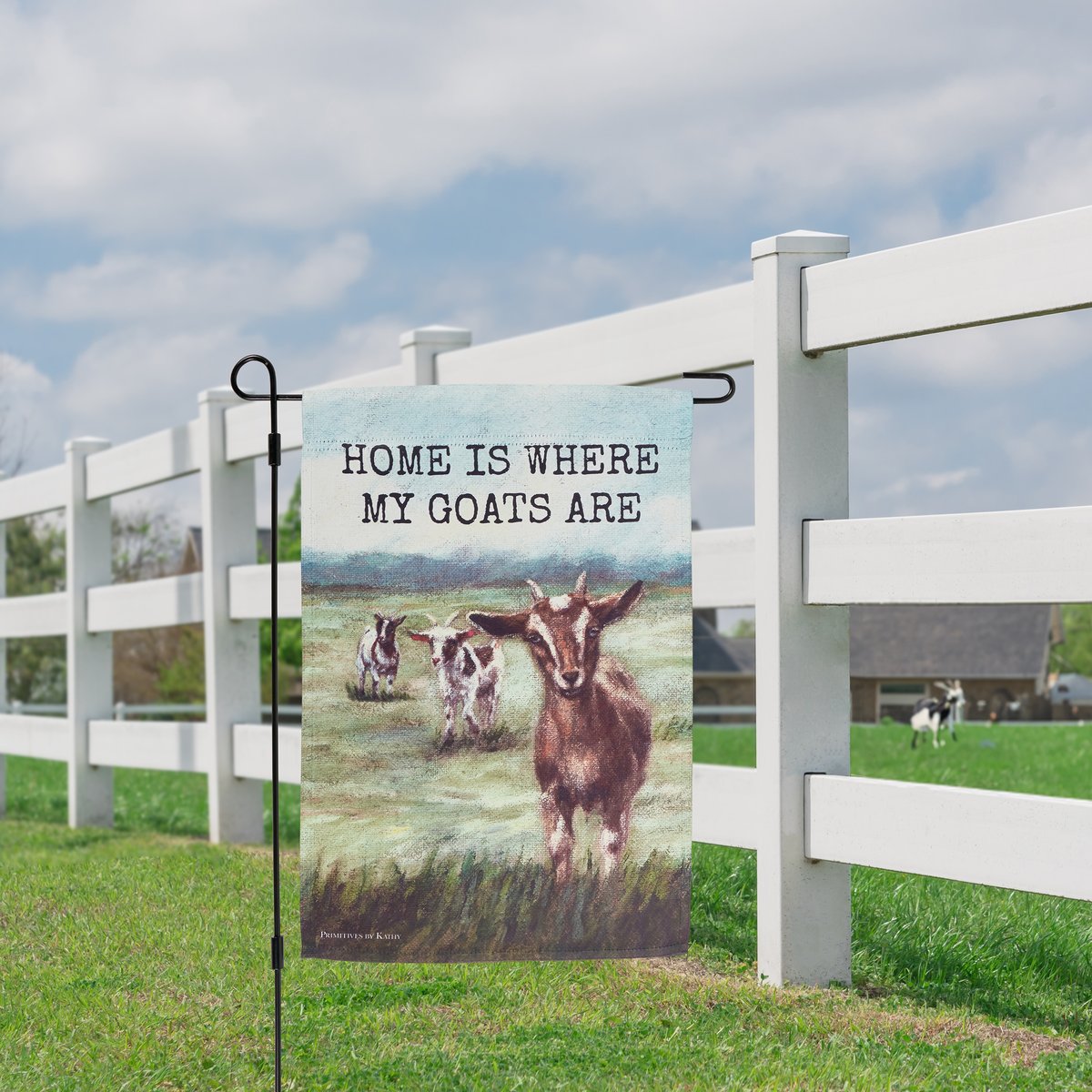 Charming Farmhouse Goats Garden Flag - Double-Sided Polyester Outdoor Decor