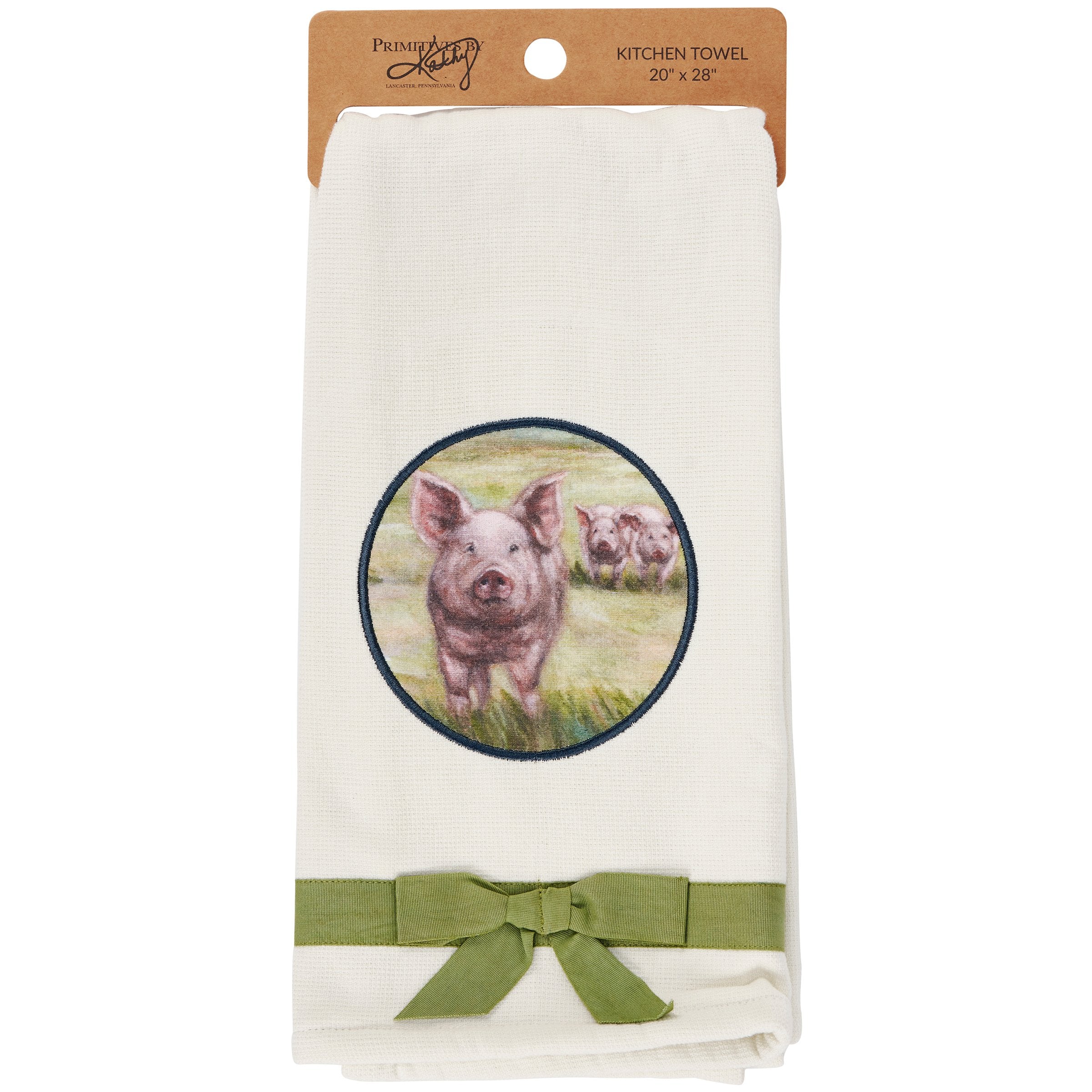 Charming Pink Pigs Farmhouse Kitchen Towel - Absorbent Cotton Terrycloth