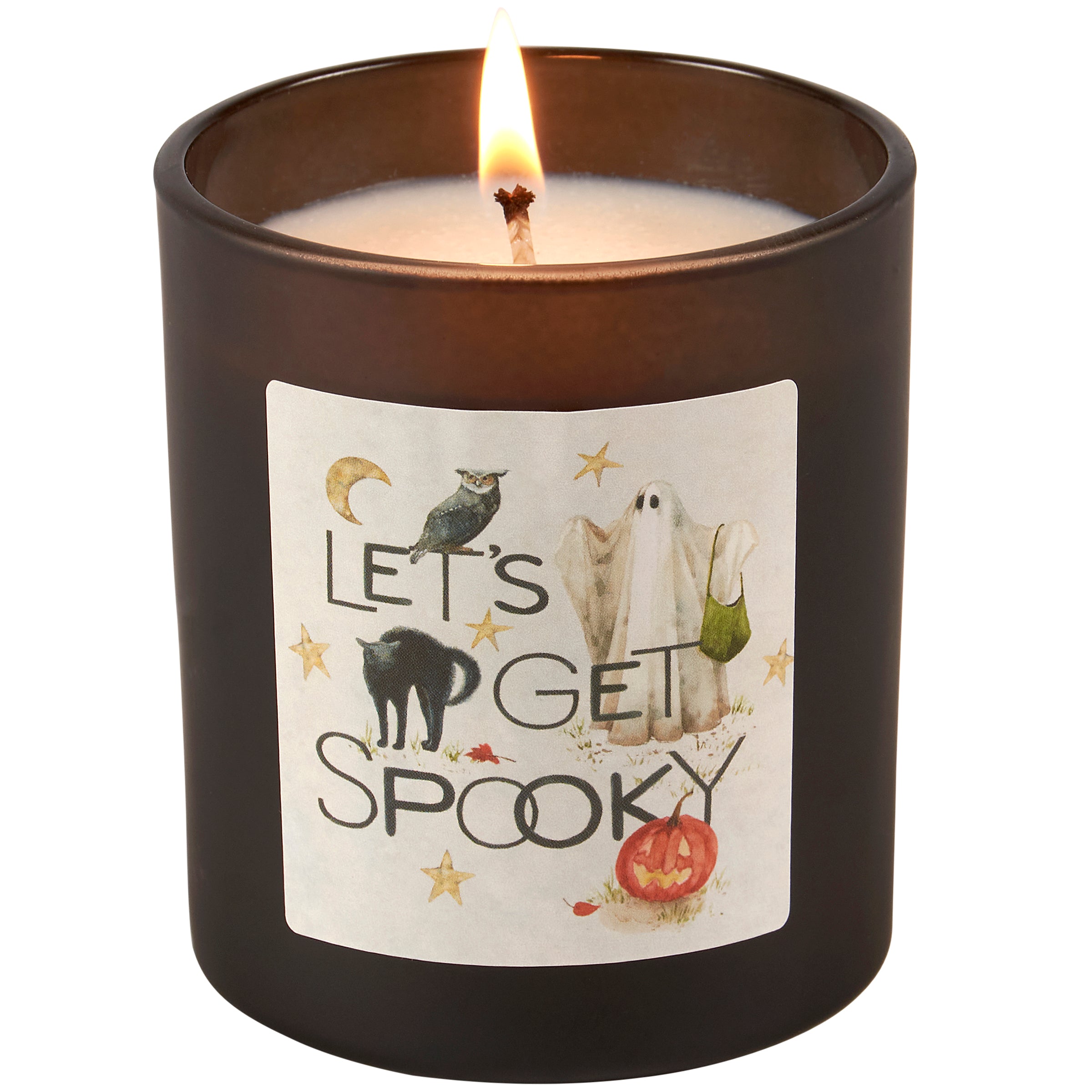Spooky Ghost Black Cat Halloween Candle: Spicy Pumpkin Scented Soy Wax