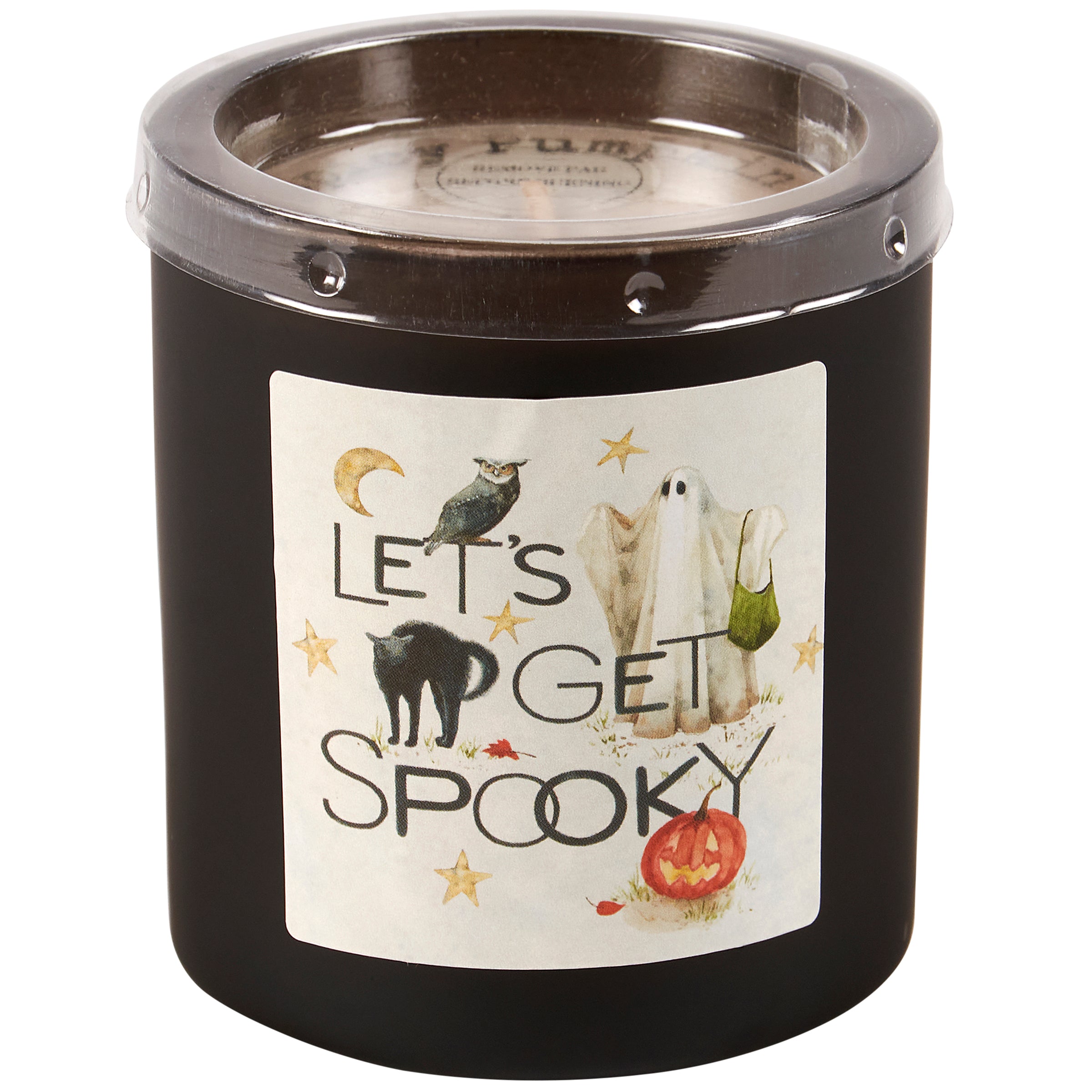 Spooky Ghost Black Cat Halloween Candle: Spicy Pumpkin Scented Soy Wax