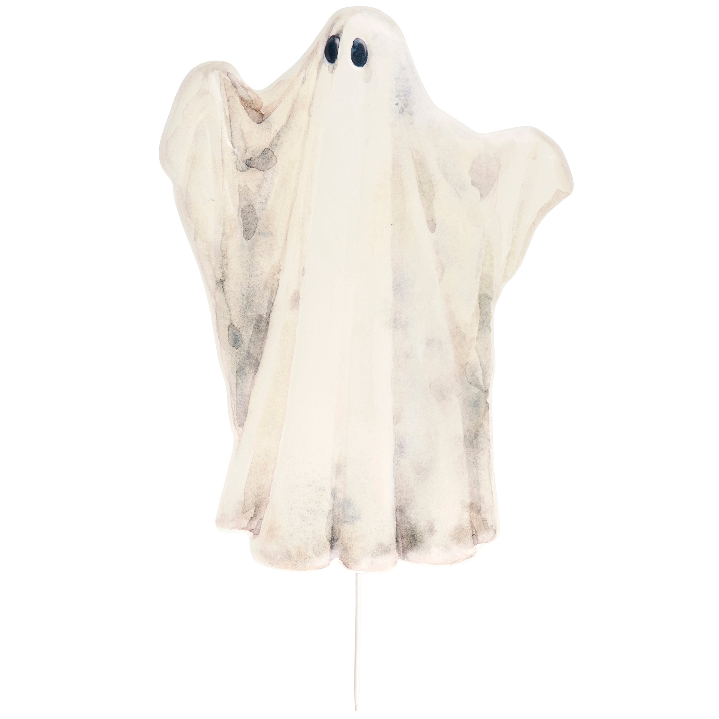 Spooky Ghost Metal Garden Stake: Hand-Painted Halloween Yard Decoration