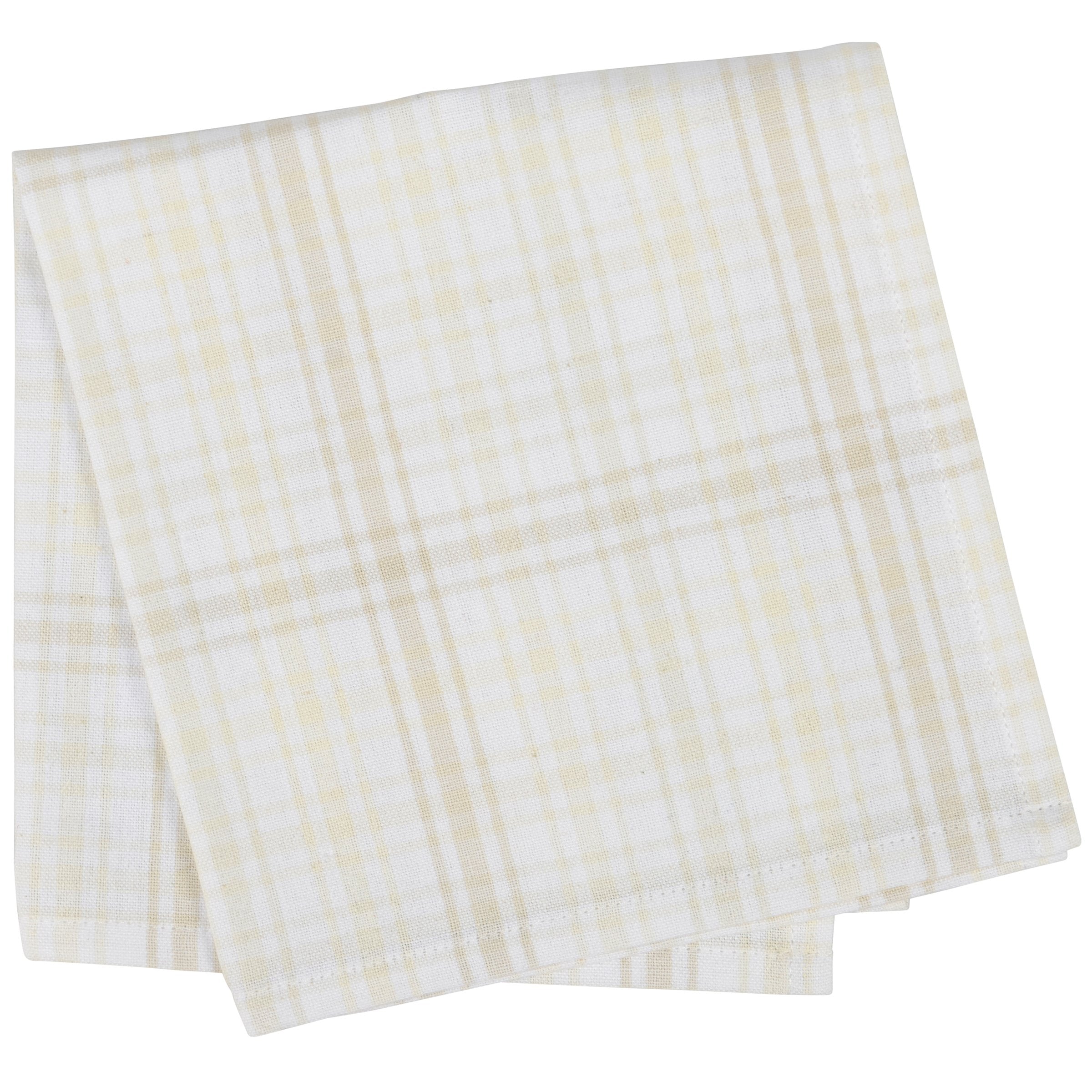 Charming Gray Plaid Cotton Napkin Set, 4-Pack, Machine Washable, 15x15 Inch