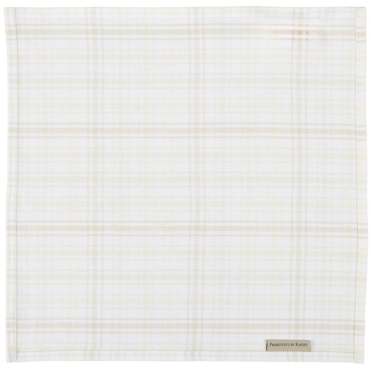 Charming Gray Plaid Cotton Napkin Set, 4-Pack, Machine Washable, 15x15 Inch